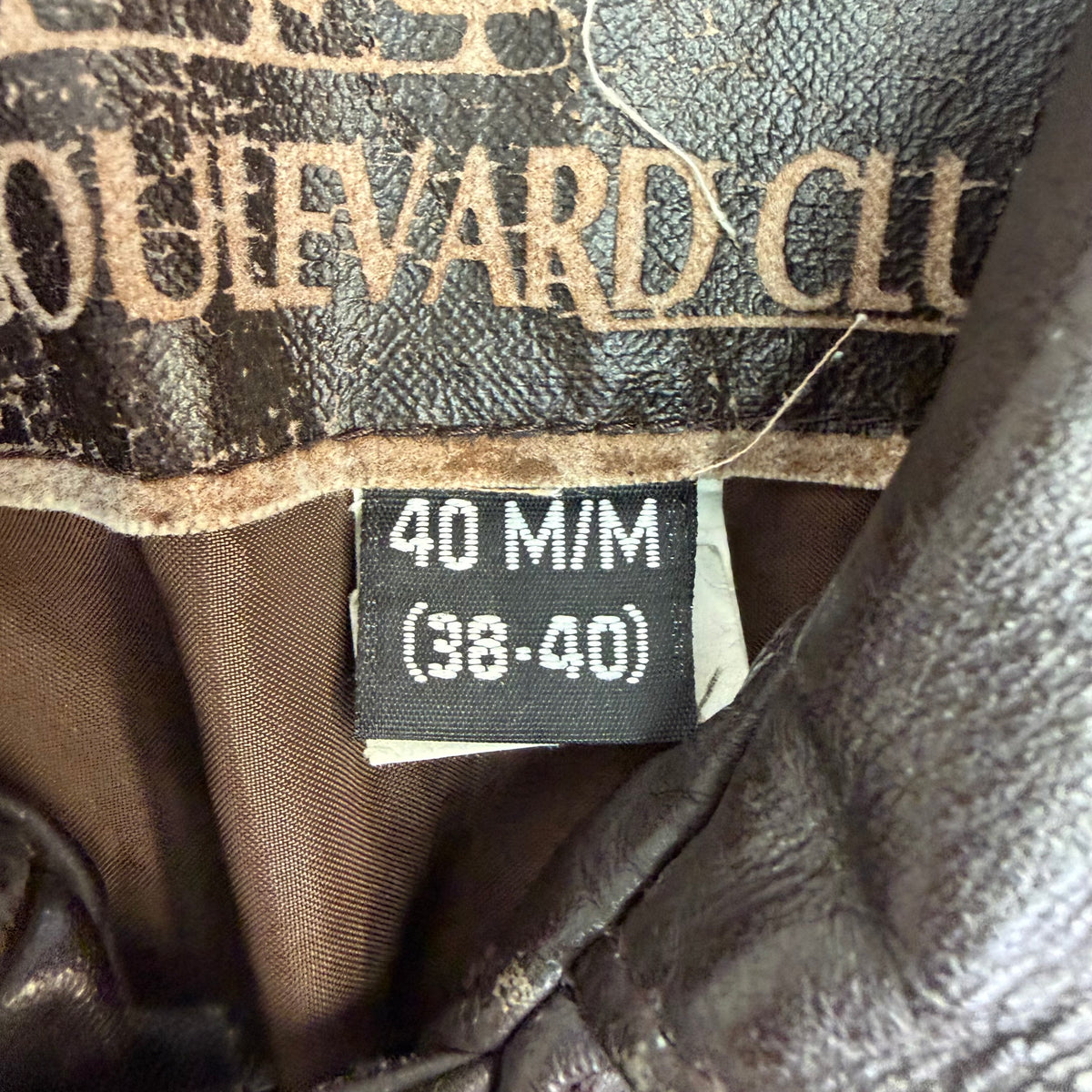 Vintage Leather Bomber Jacket Brown