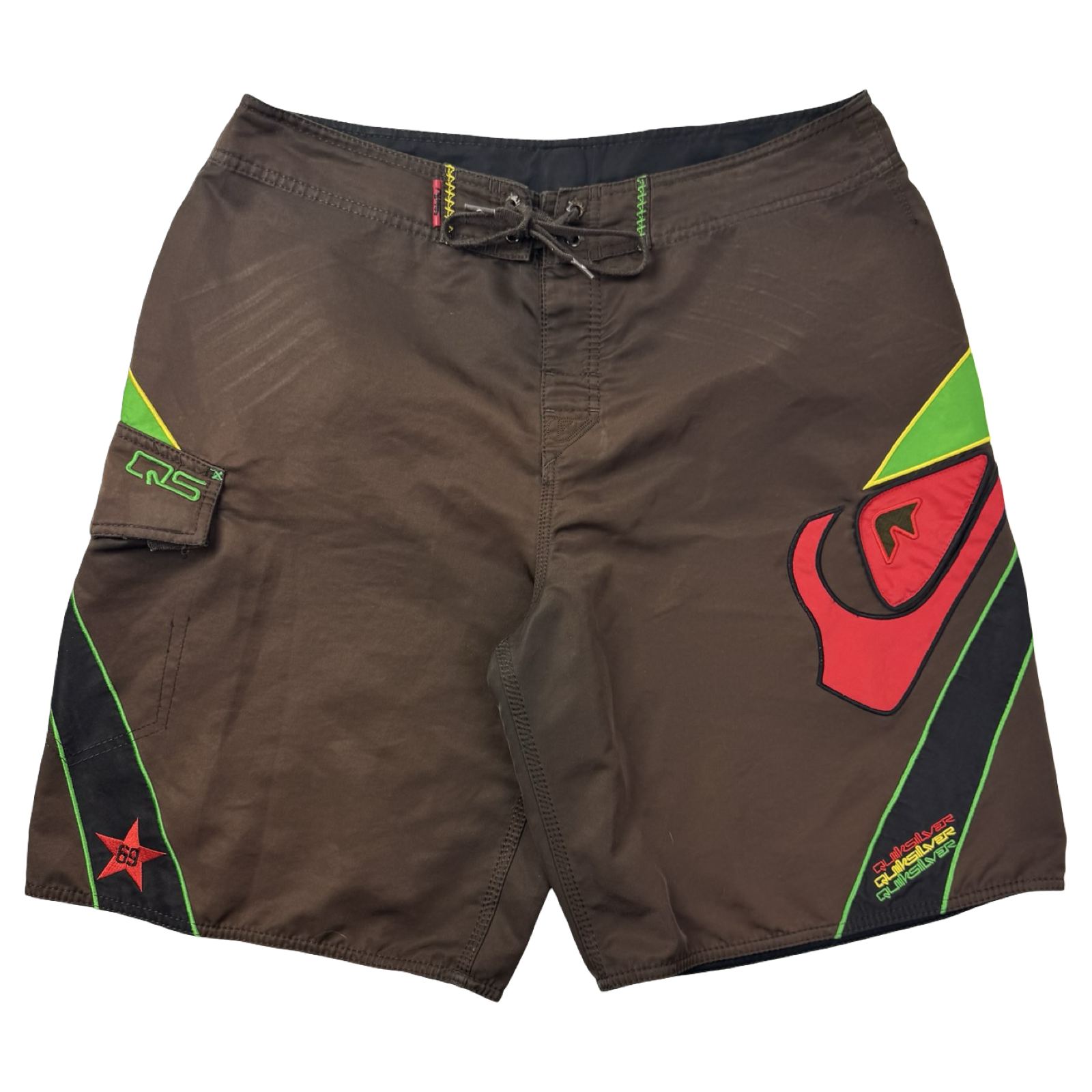 Vintage Y2K Quiksilver ‘69’ Surf Board Shorts Brown