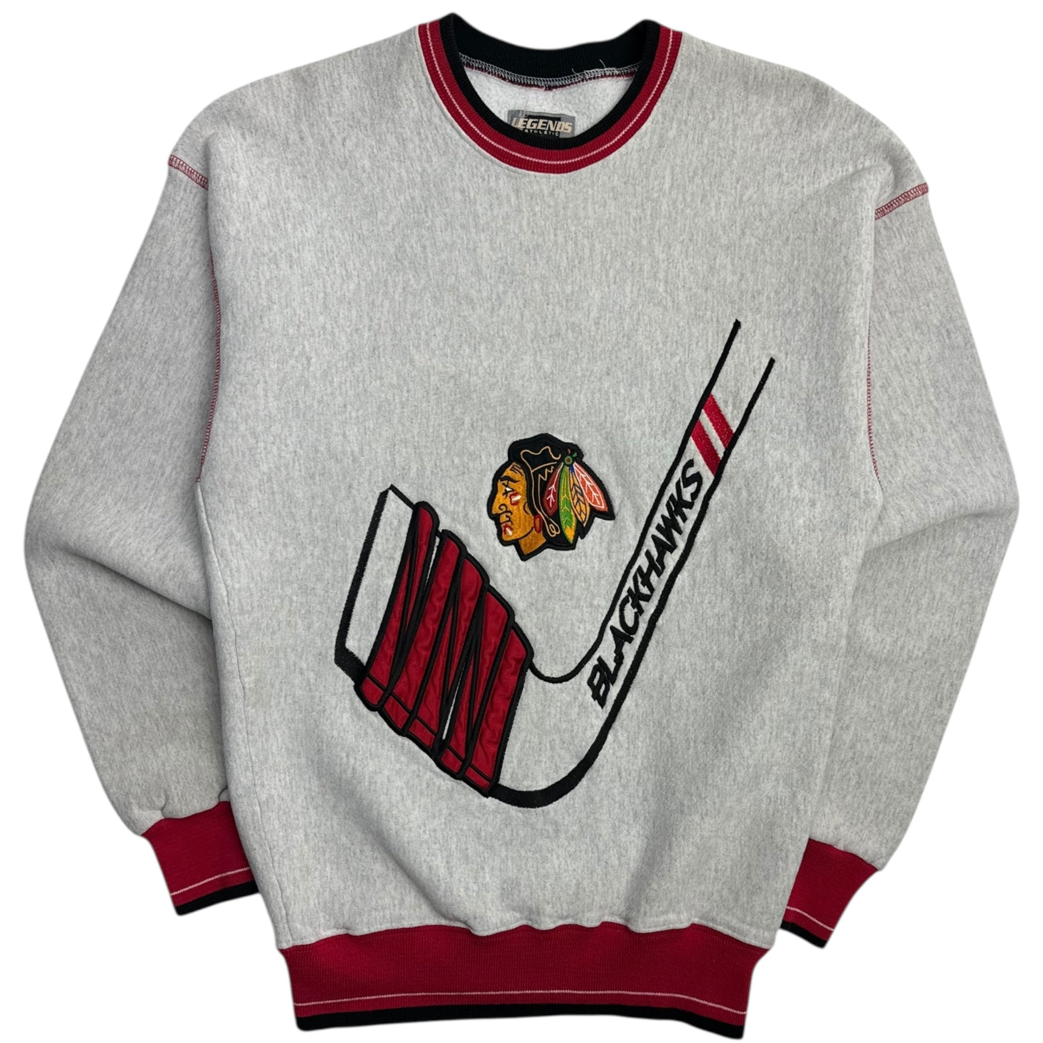 Vintage Chicago Blackhawks Hockey Stick Crewneck