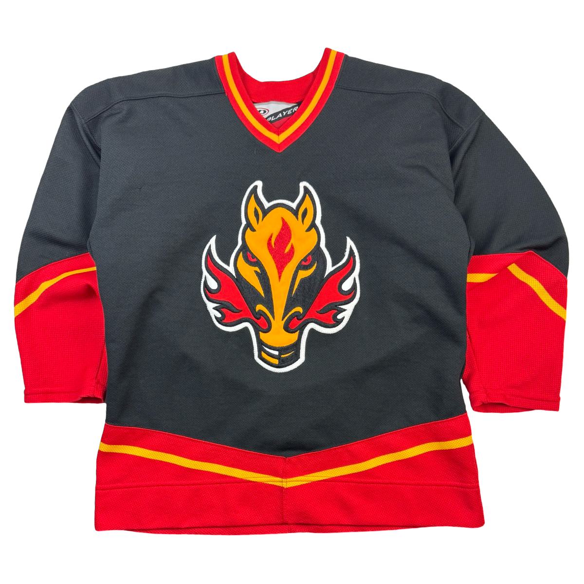 Vintage Calgary Flames Blasty Logo Pro Player Jersey Black