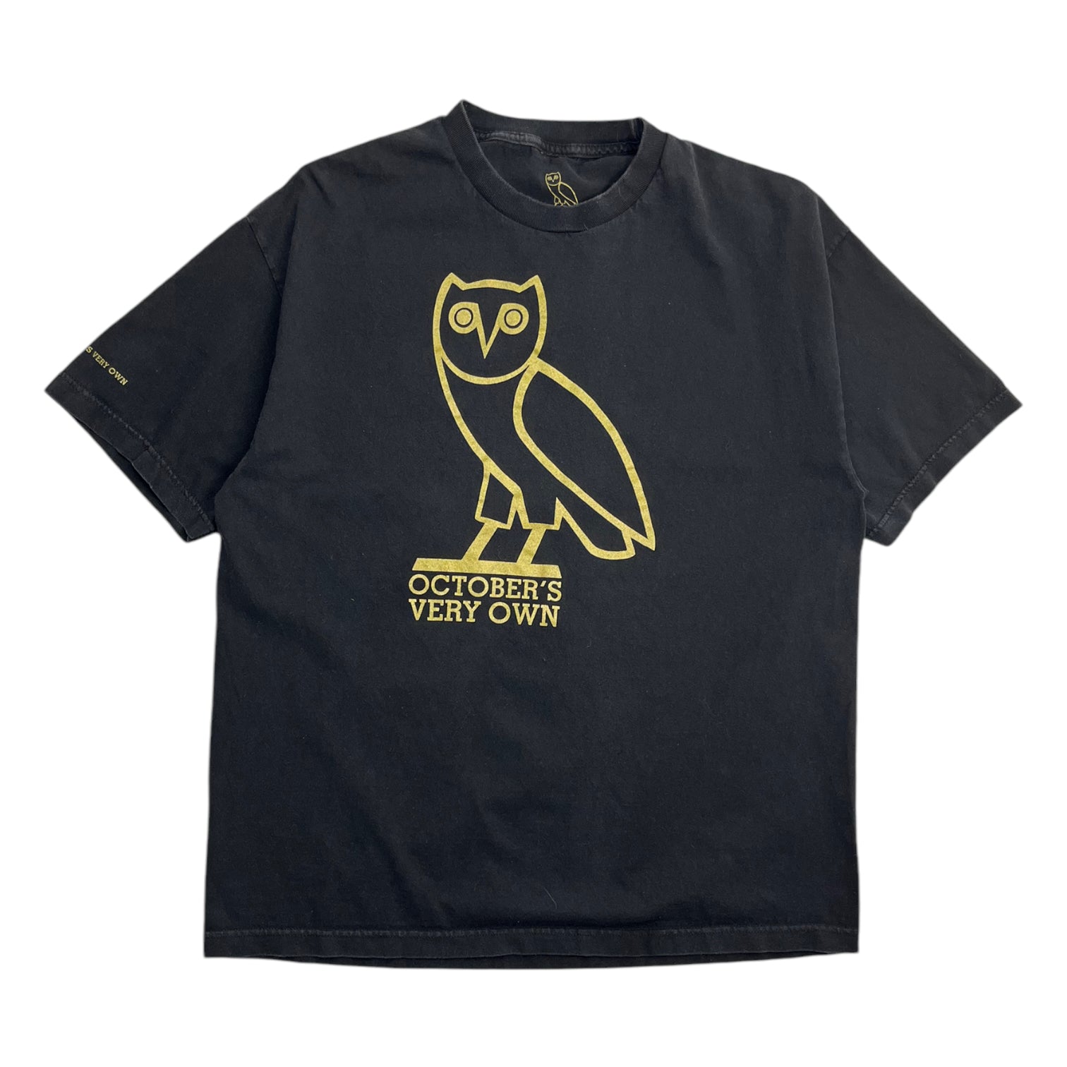 OVO Golden Owl Spell Out Tee Black