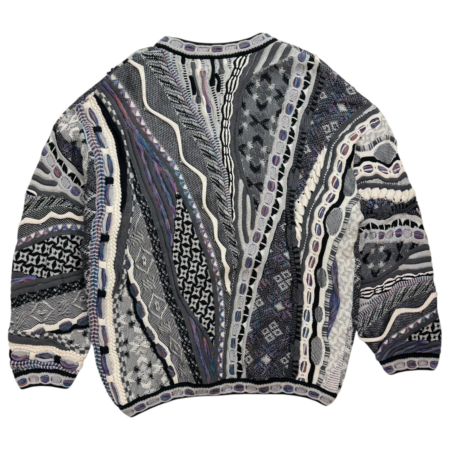 Vintage Coogi Style Tundra Cable Knit Sweater Multicolour