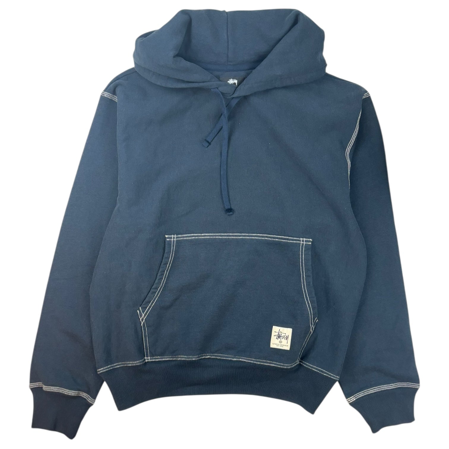 Stussy Contrast Stitch Label Hoodie Navy