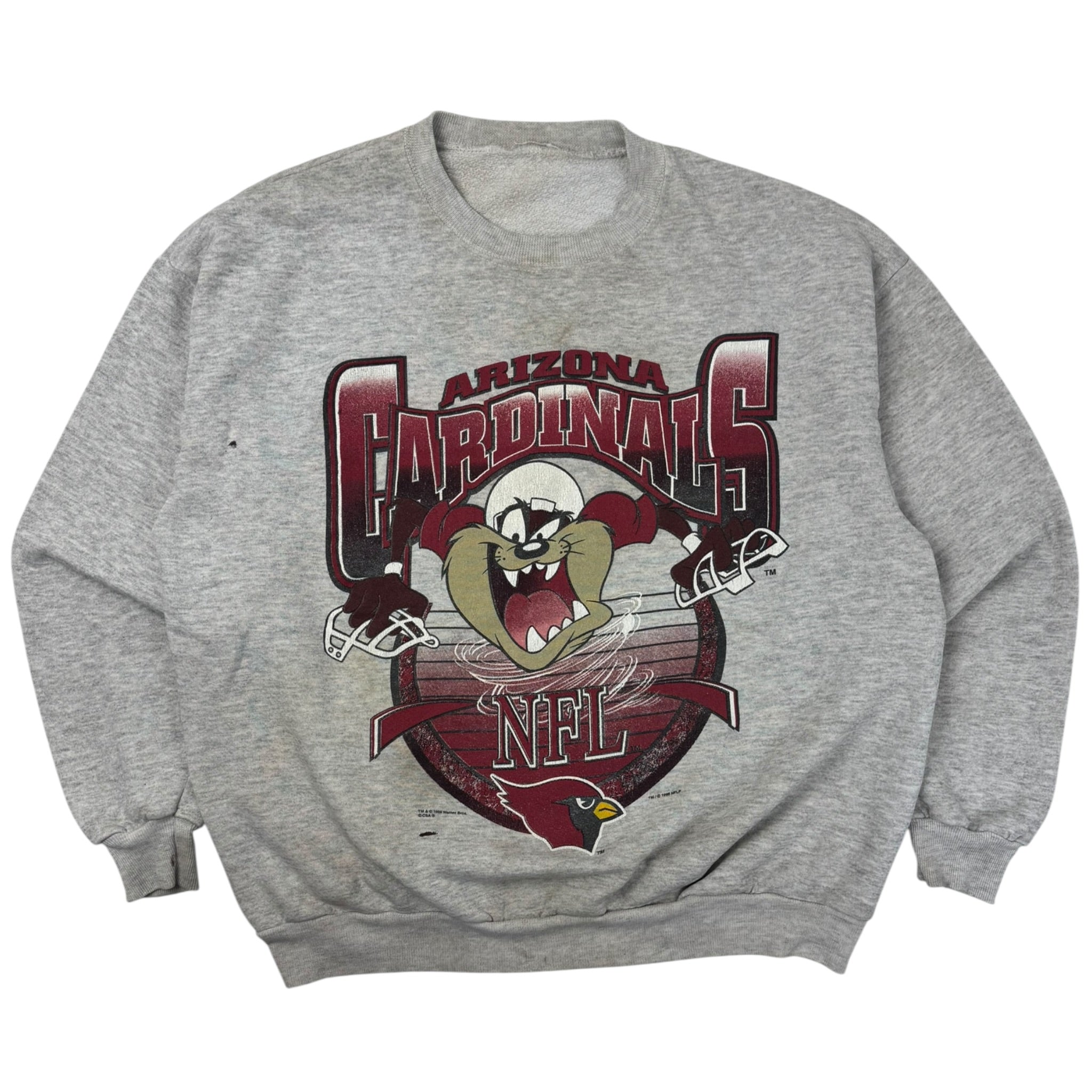 1996 Arizona Cardinals Taz Looney Tunes NFL Crewneck