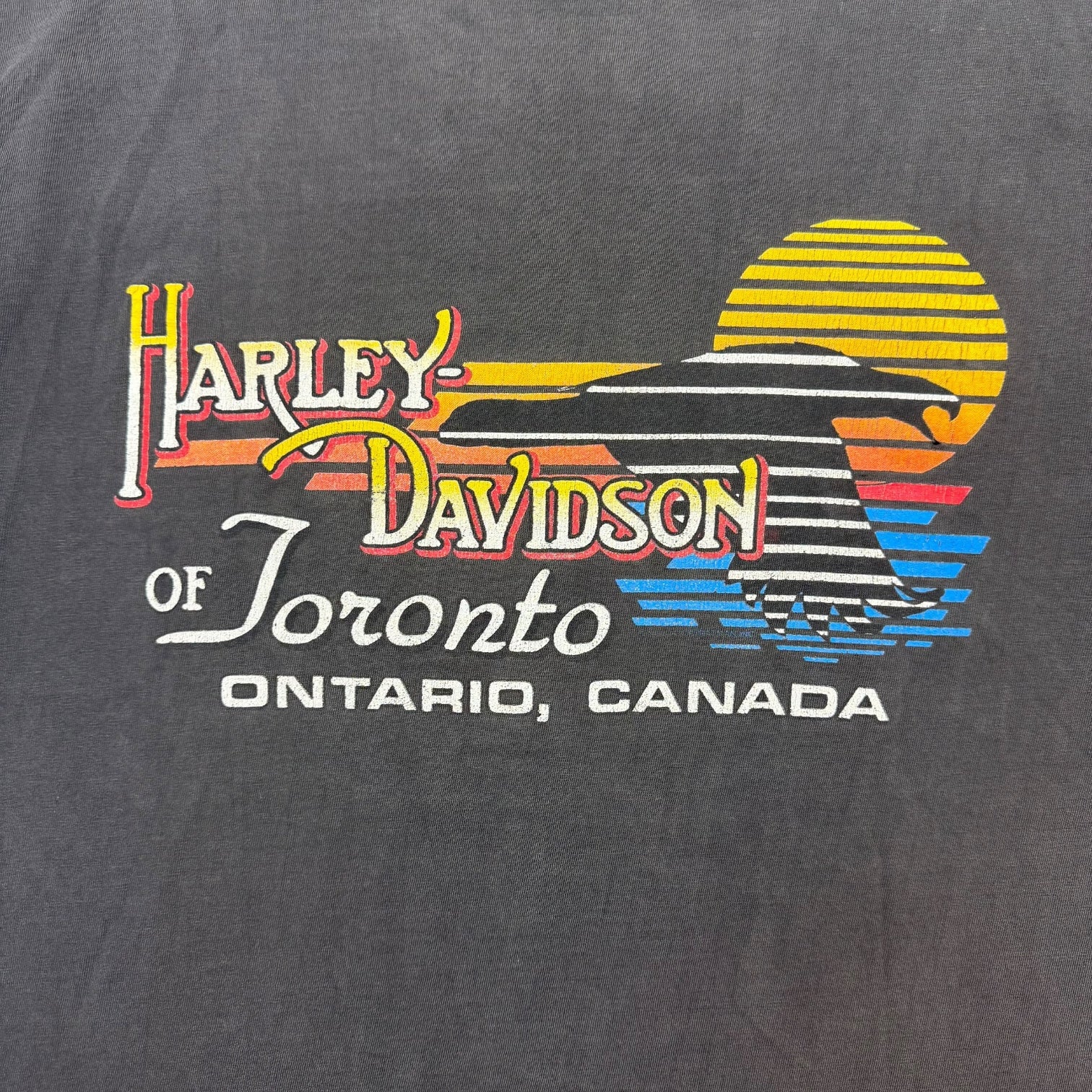 Vintage Harley Davidson Of Toronto Tee Faded Black