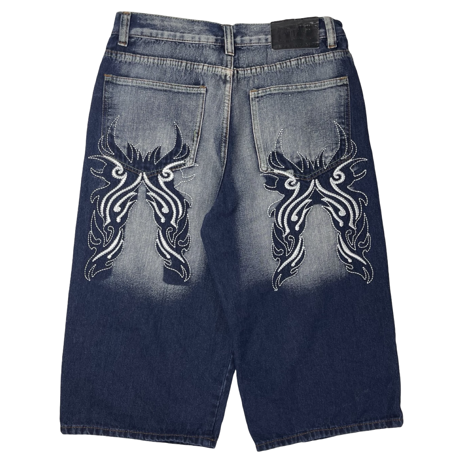 Vintage Y2K Cyber Embroidered Denim Shorts