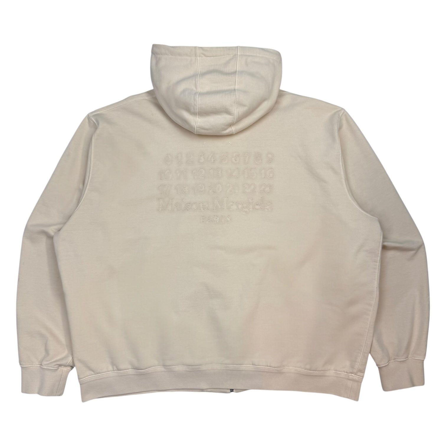 Maison Margiela Embroidered Logo Hoodie Cream