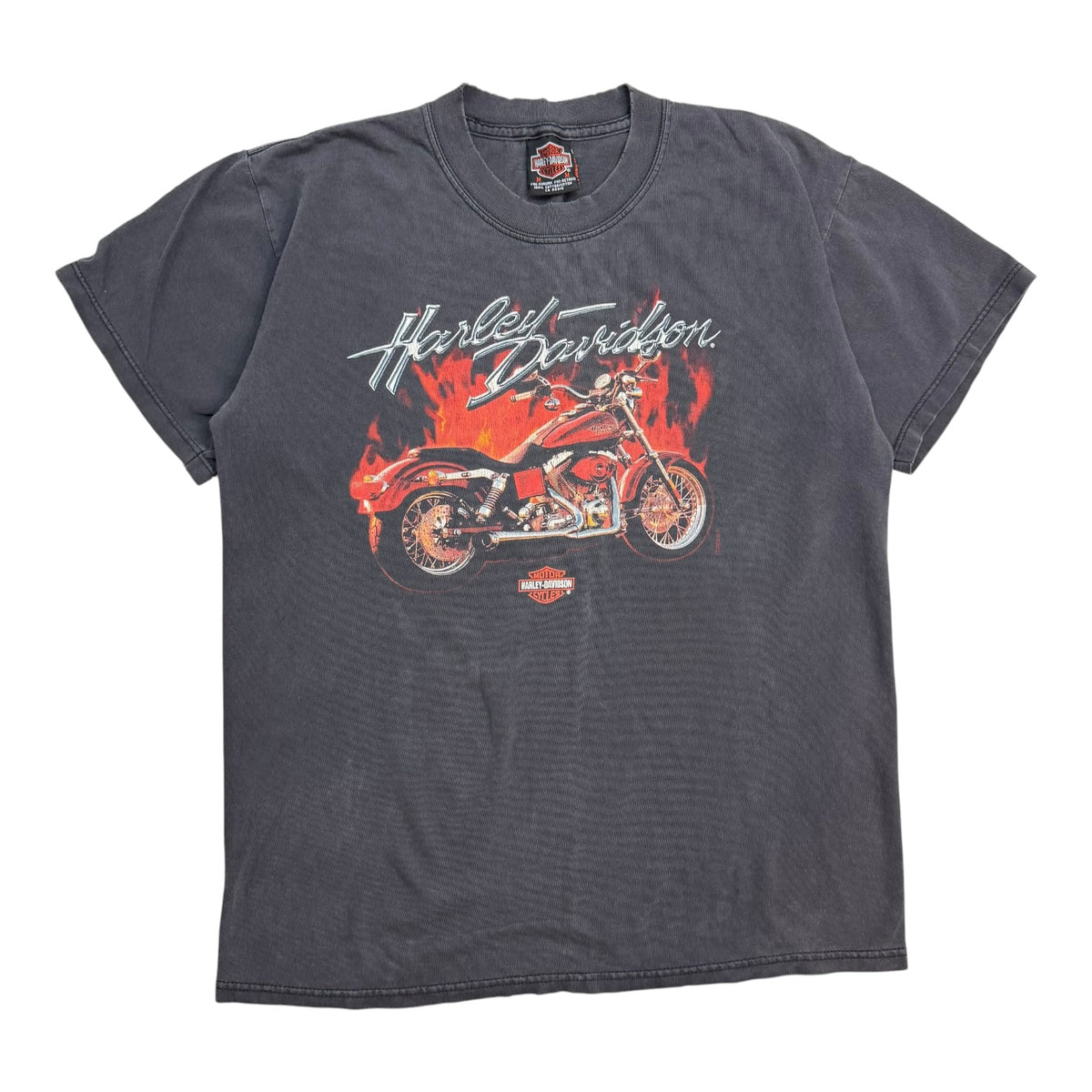 2000 Harley Davidson Of Edmonton Tee Faded Black