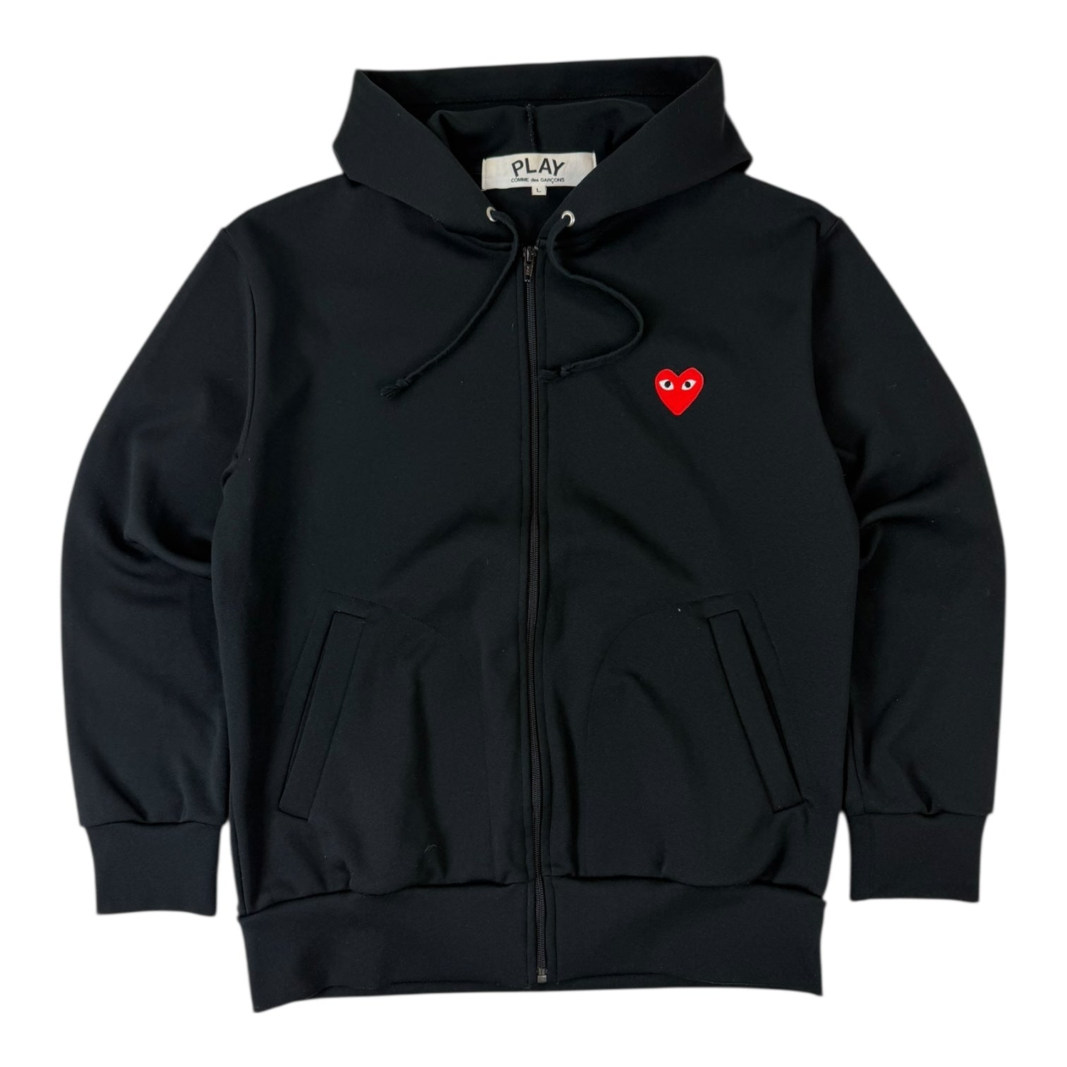 Comme des Garçons Play Heart-Patch Zip-Up Hoodie Black