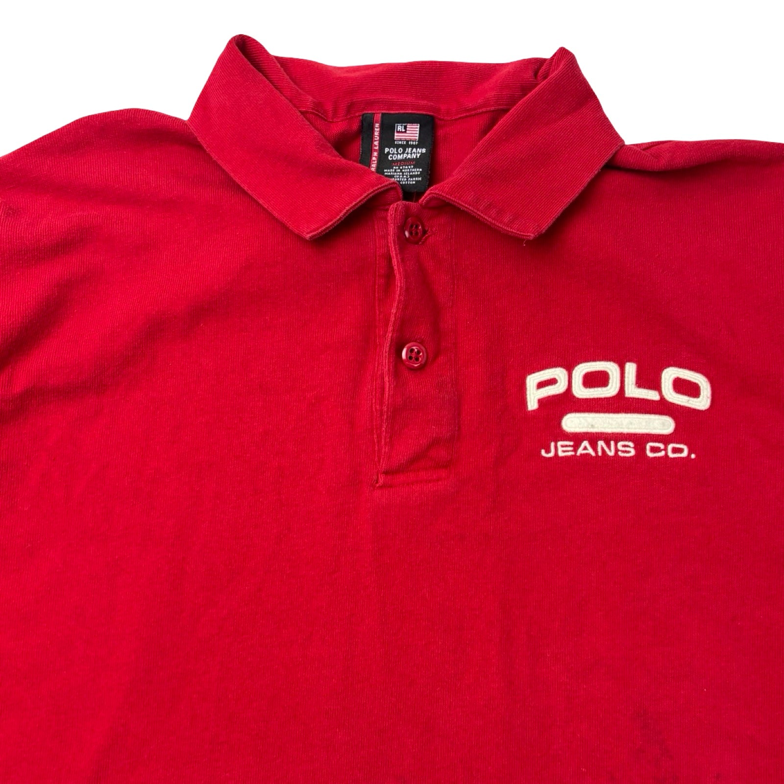 Vintage Polo Jeans Long Sleeve Polo Red