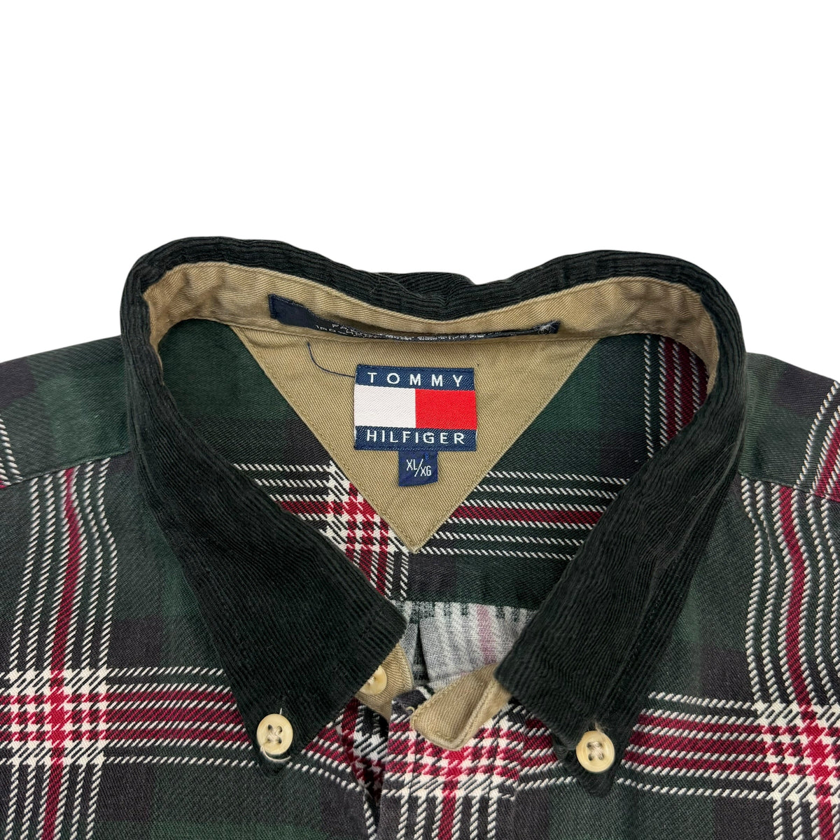 Vintage Tommy Hilfiger Plaid Button Up Green/Red