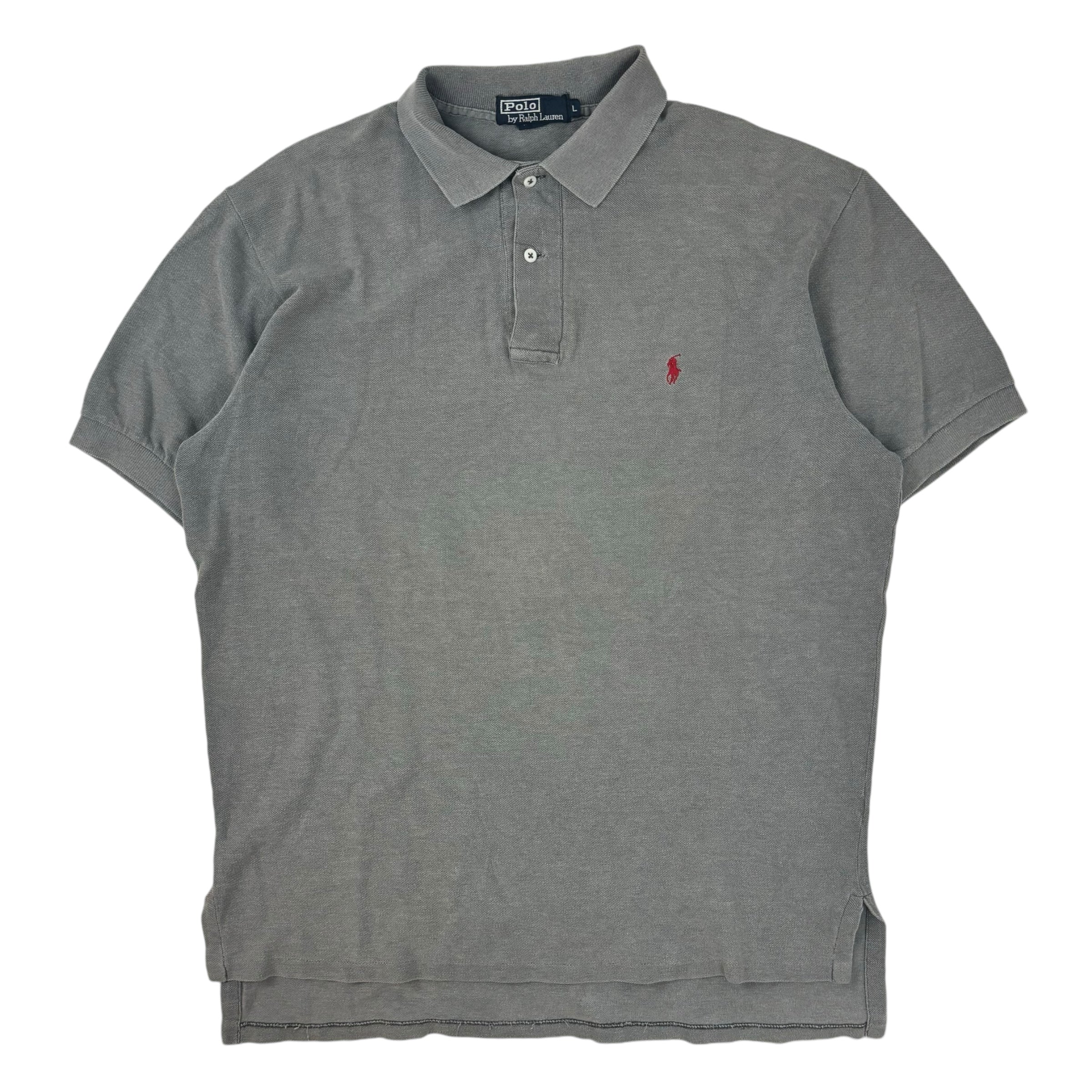 Vintage Ralph Lauren Polo Button-Up T-Shirt Grey