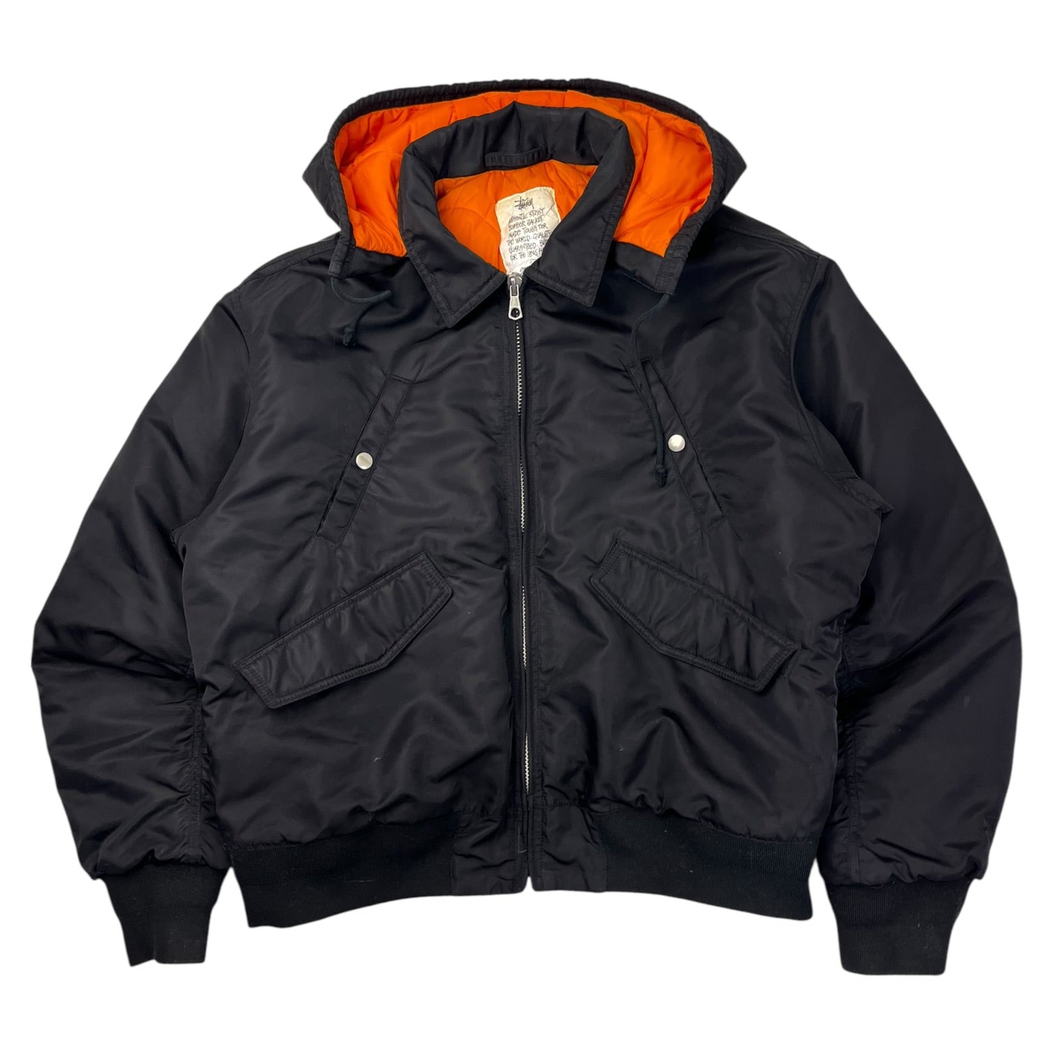 Stüssy Hooded Flight Jacket Black