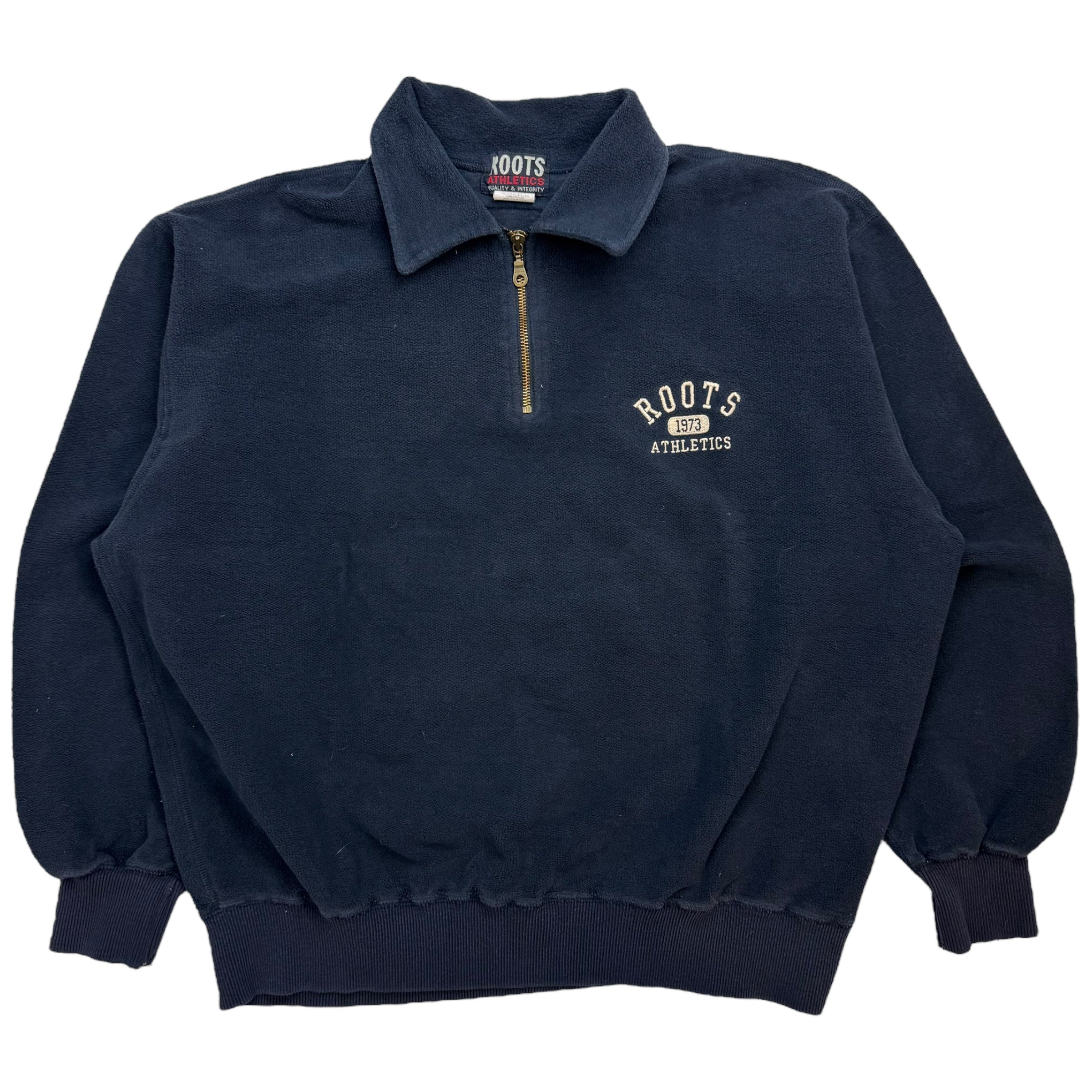 Vintage Roots Athletics Quarter Zip Sweater Navy Blue