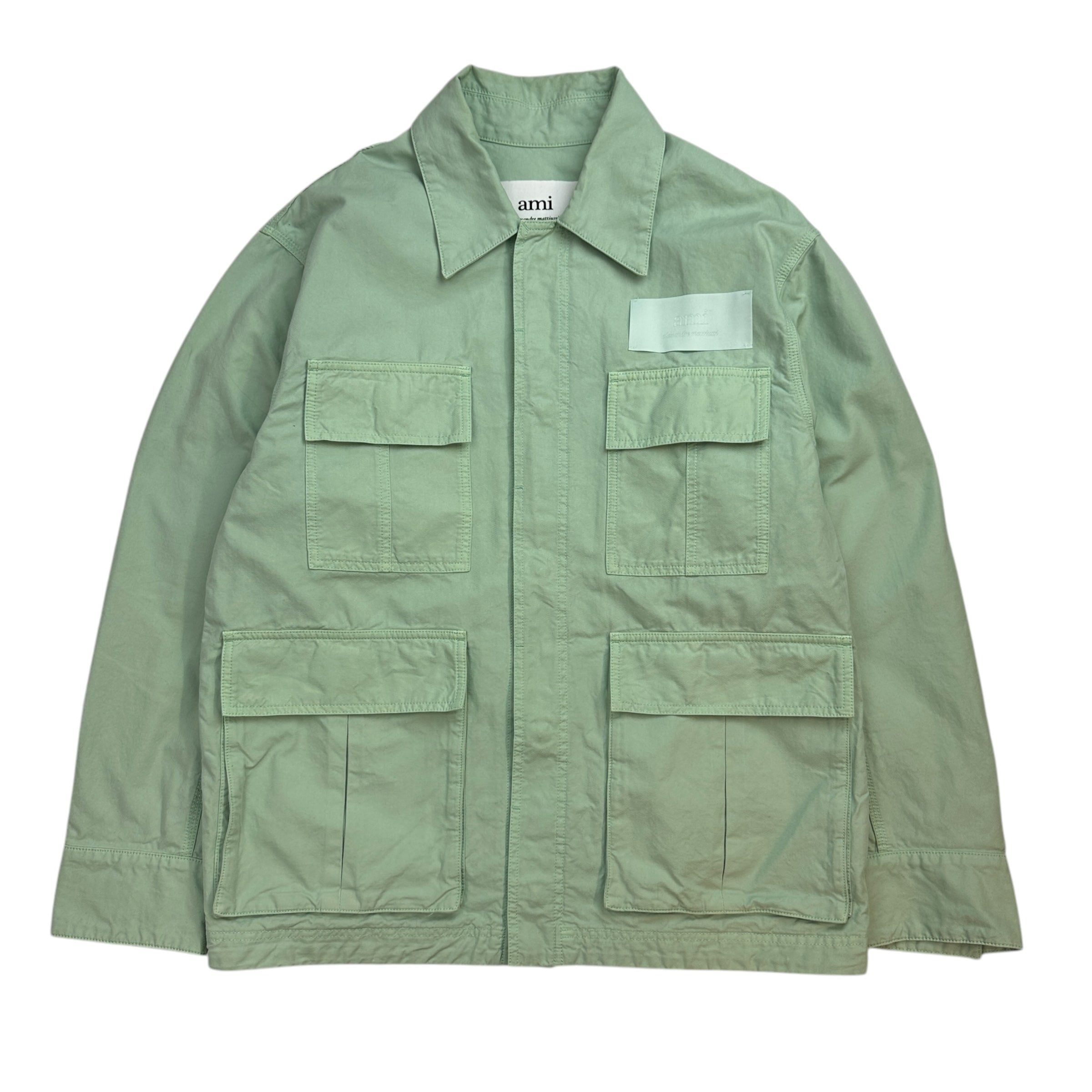 Ami Paris Pocket Detail Work Jacket Seafoam