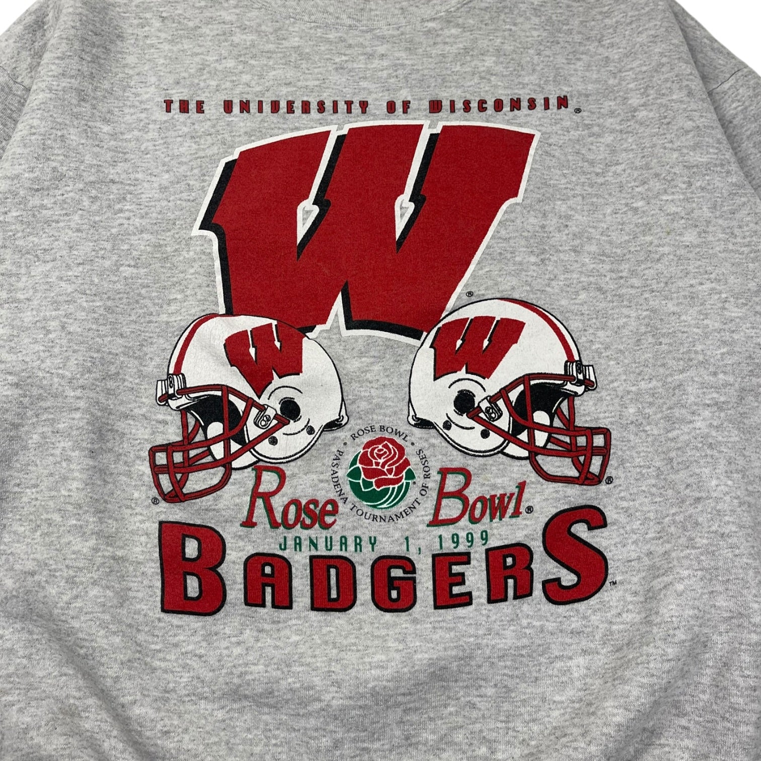 1999 University of Wisconsin Badgers Tournament Crewneck Sweatshirt Grey