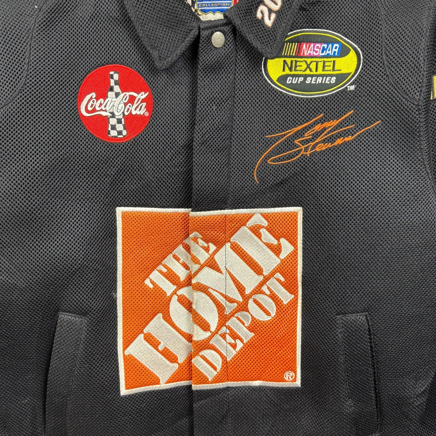 Vintage Jeff Hamilton NASCAR Tony Stewart Mesh Racing Jacket Black