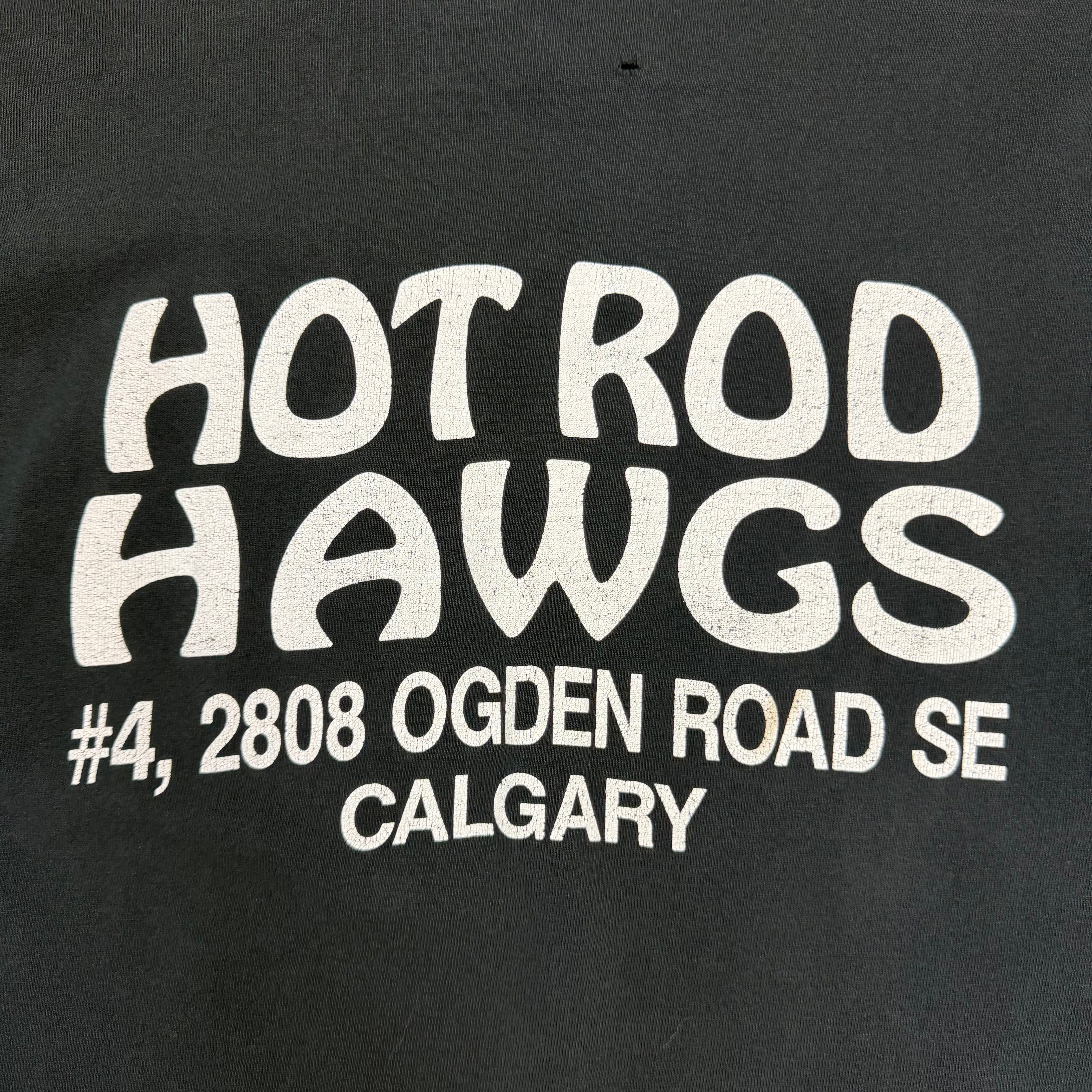 Vintage Hot Rod Hawks Flame Calgary Tee Black