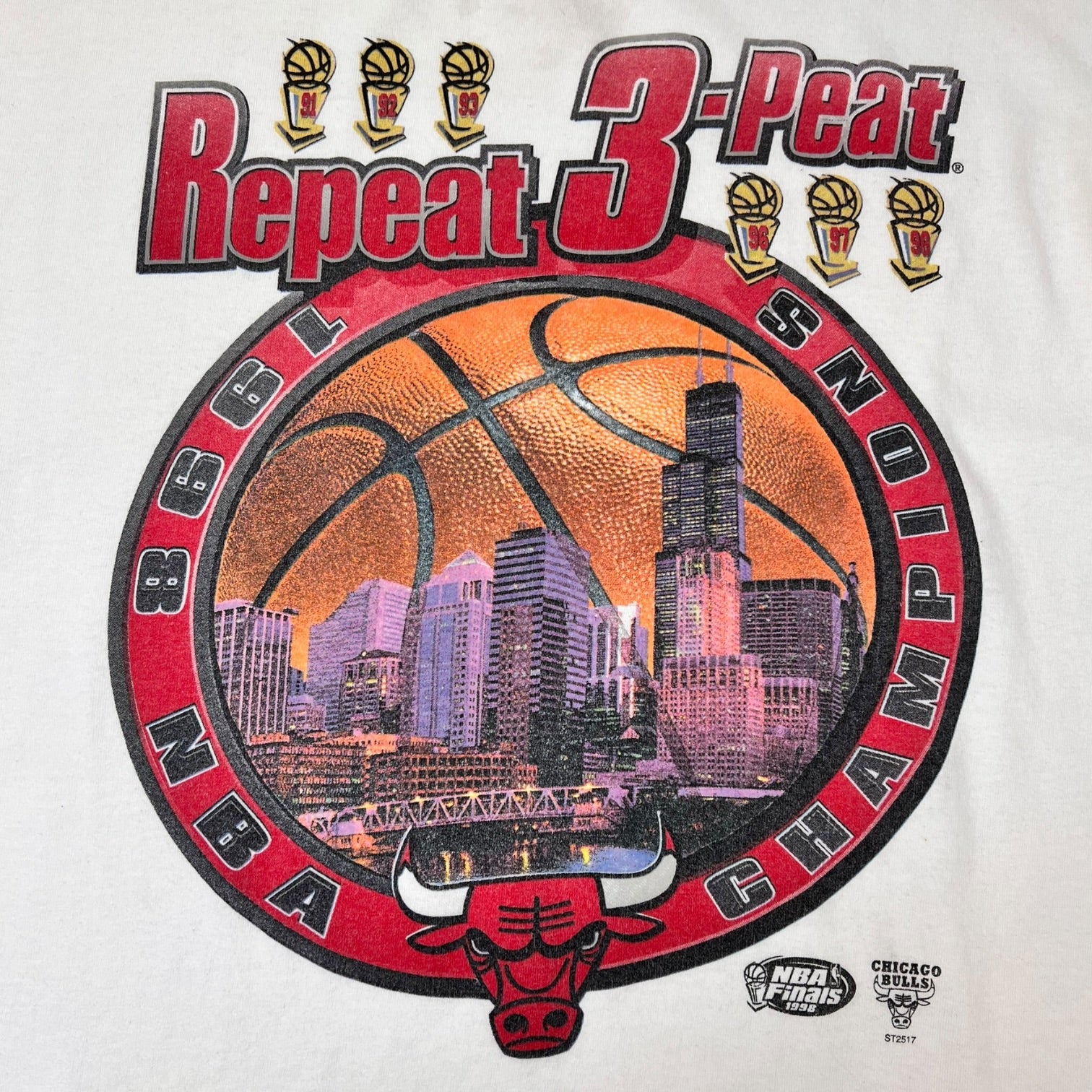 Vintage Chicago Bulls 3-Peat NBA Champions T-Shirt