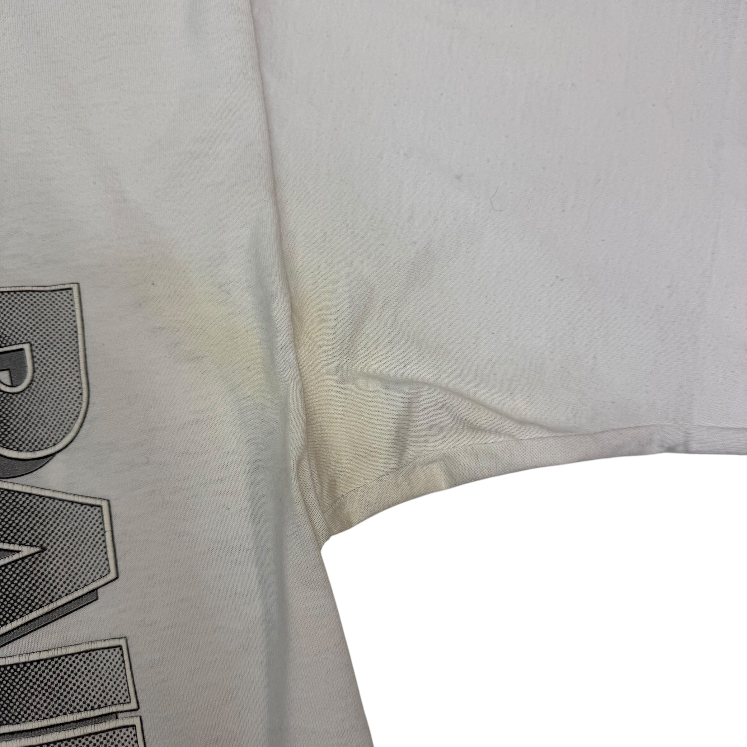 1992 Los Angeles Raiders NFL All Over Print Logo Tee White