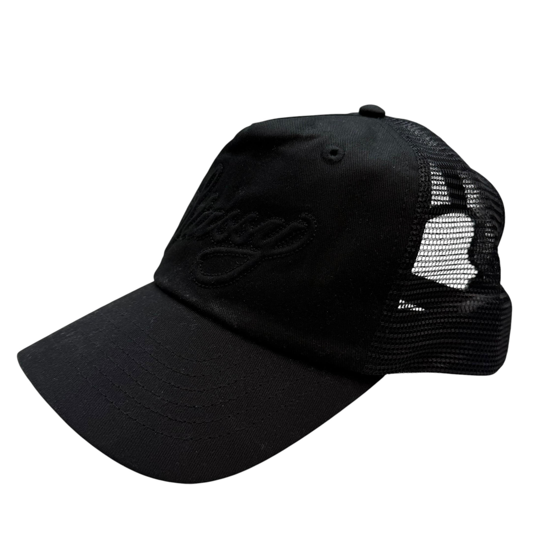 Stussy Waxed Cursive Trucker Black