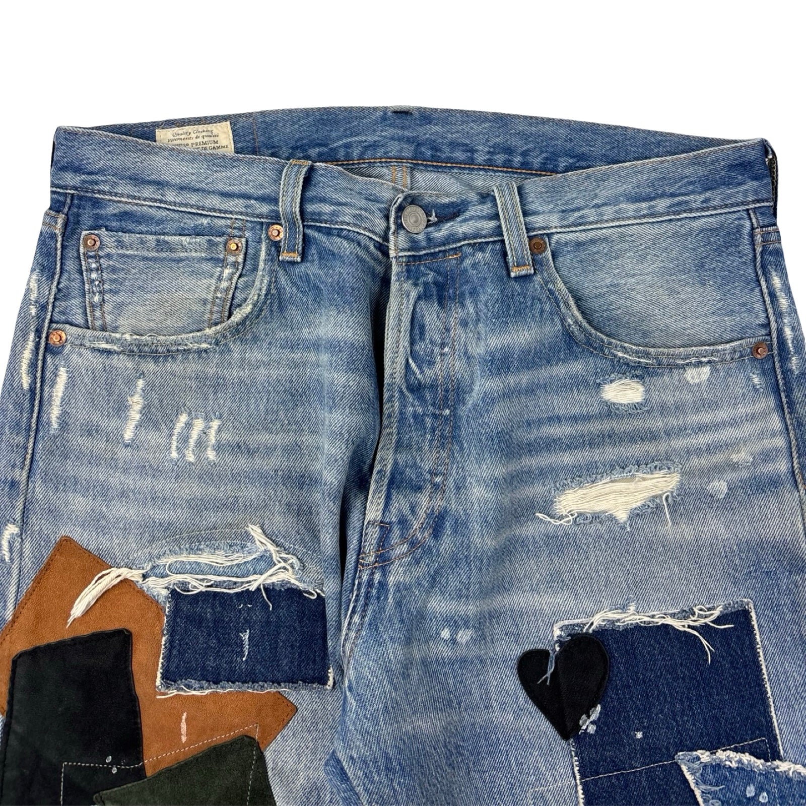 Levi’s Premium 501 Patchwork Medium Wash Jean