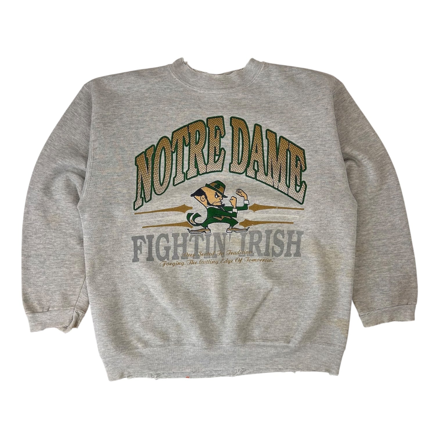 Vintage Notre Dame Fighting Irish Crewneck Sweatshirt Grey