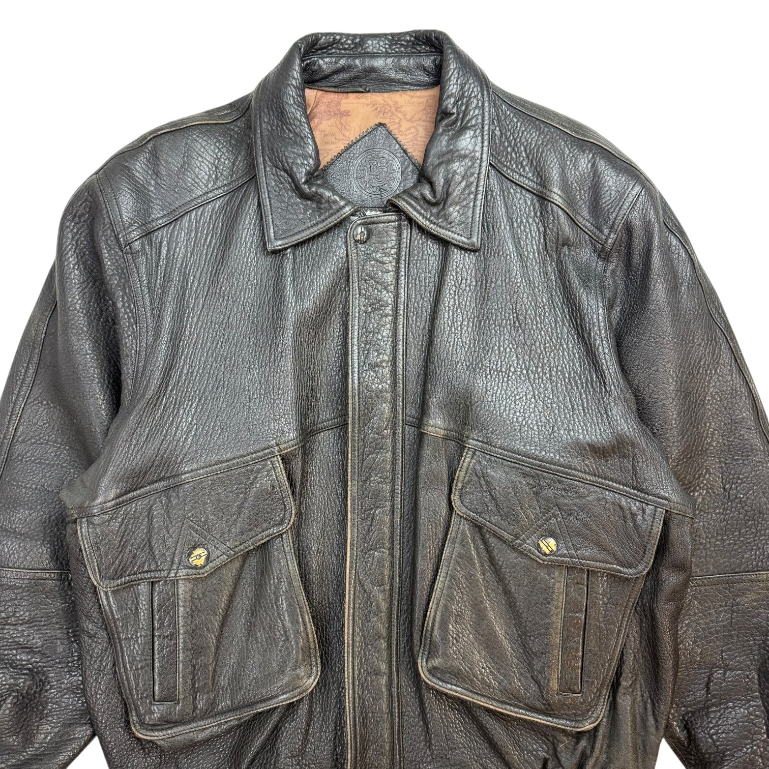 Vintage LJ Leather Bomber Jacket Black