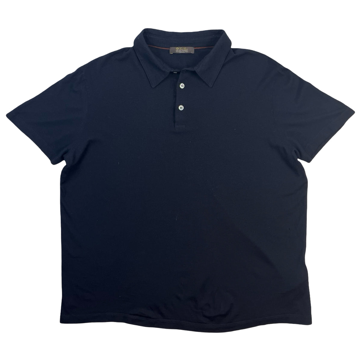 Loro Piana Cashmere Pique Polo Shirt Navy