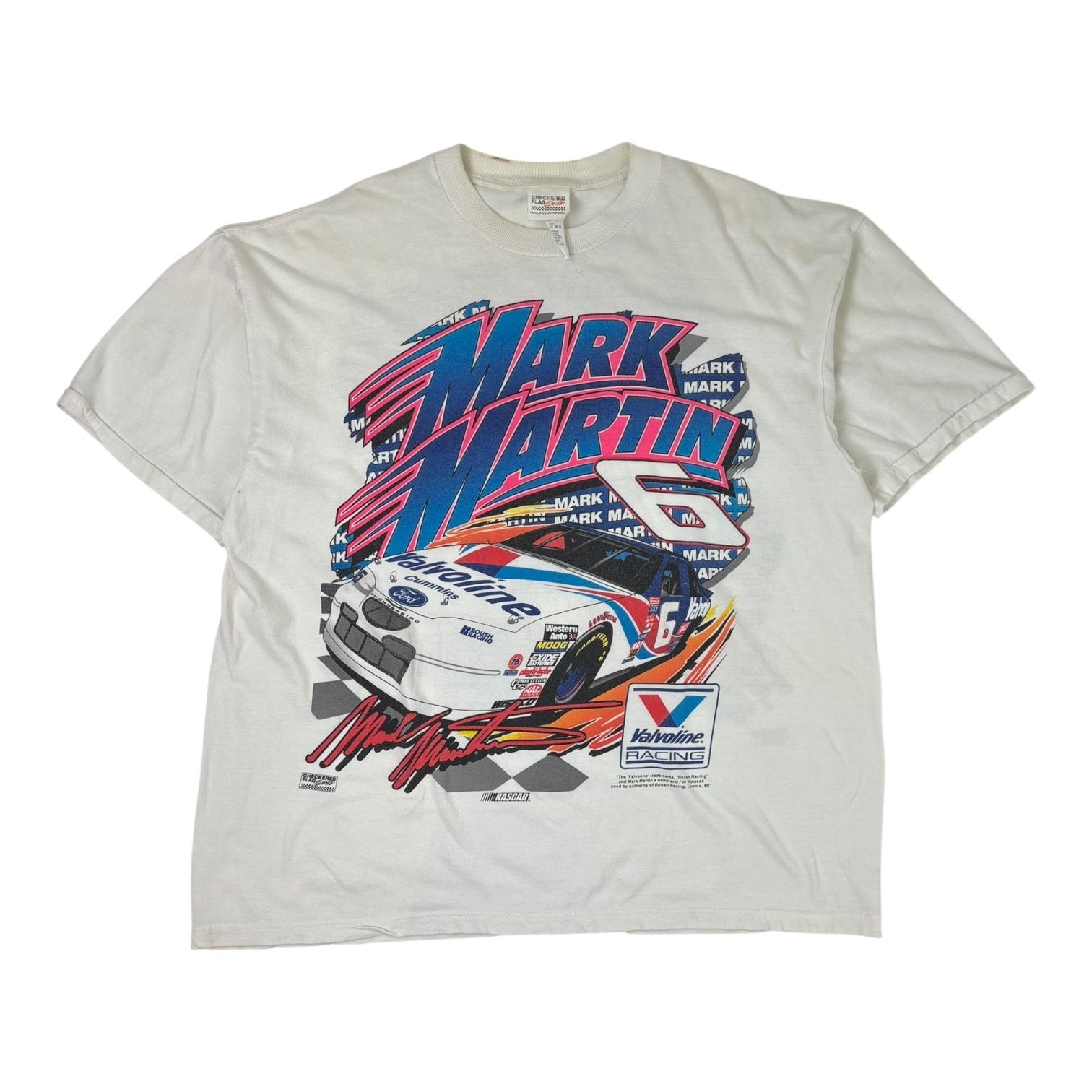 Vintage Mark Martin Valvoline Racing T-Shirt White