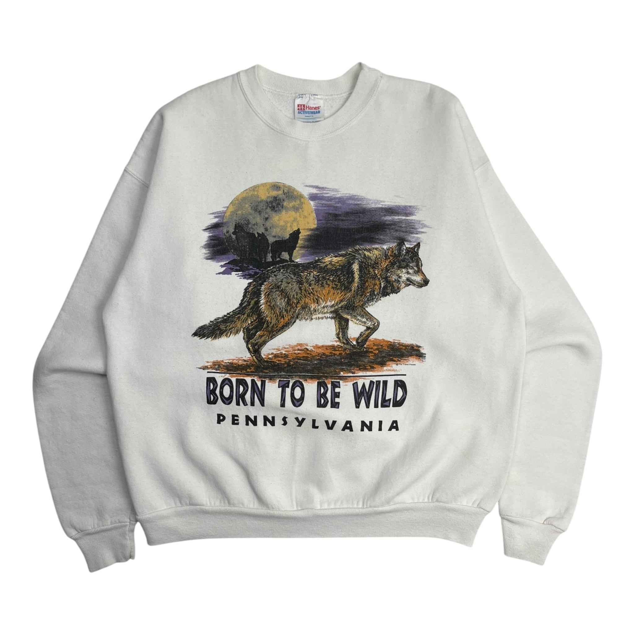 Vintage Pennsylvania ‘Born to be Wild’ Crewneck Sweatshirt White