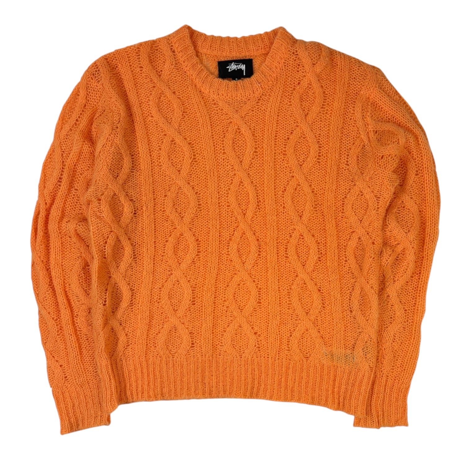Stussy Loose Cable Knit Sweater Melon