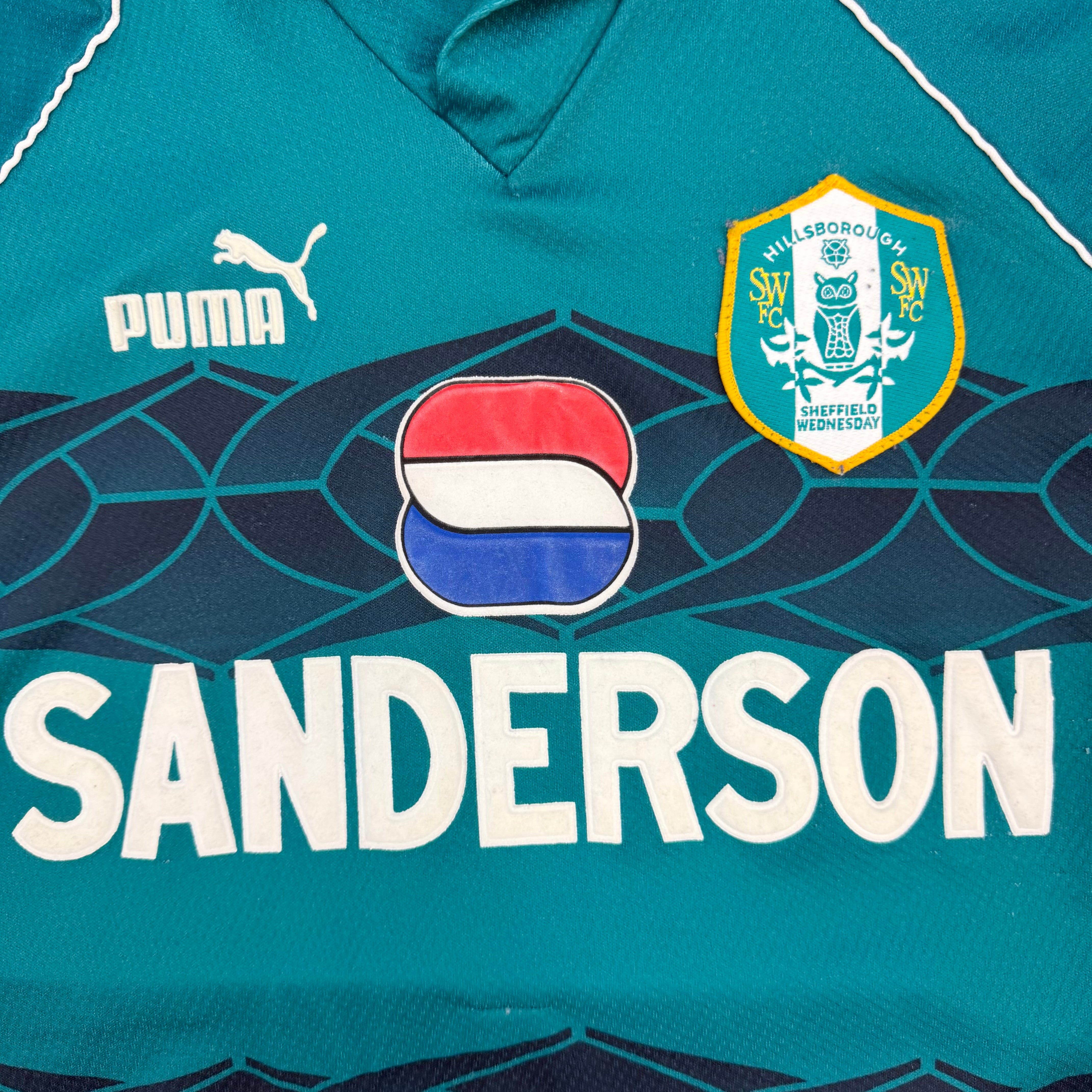 Vintage Puma 1995-97 Sheffield Wednesday Away Jersey Teal