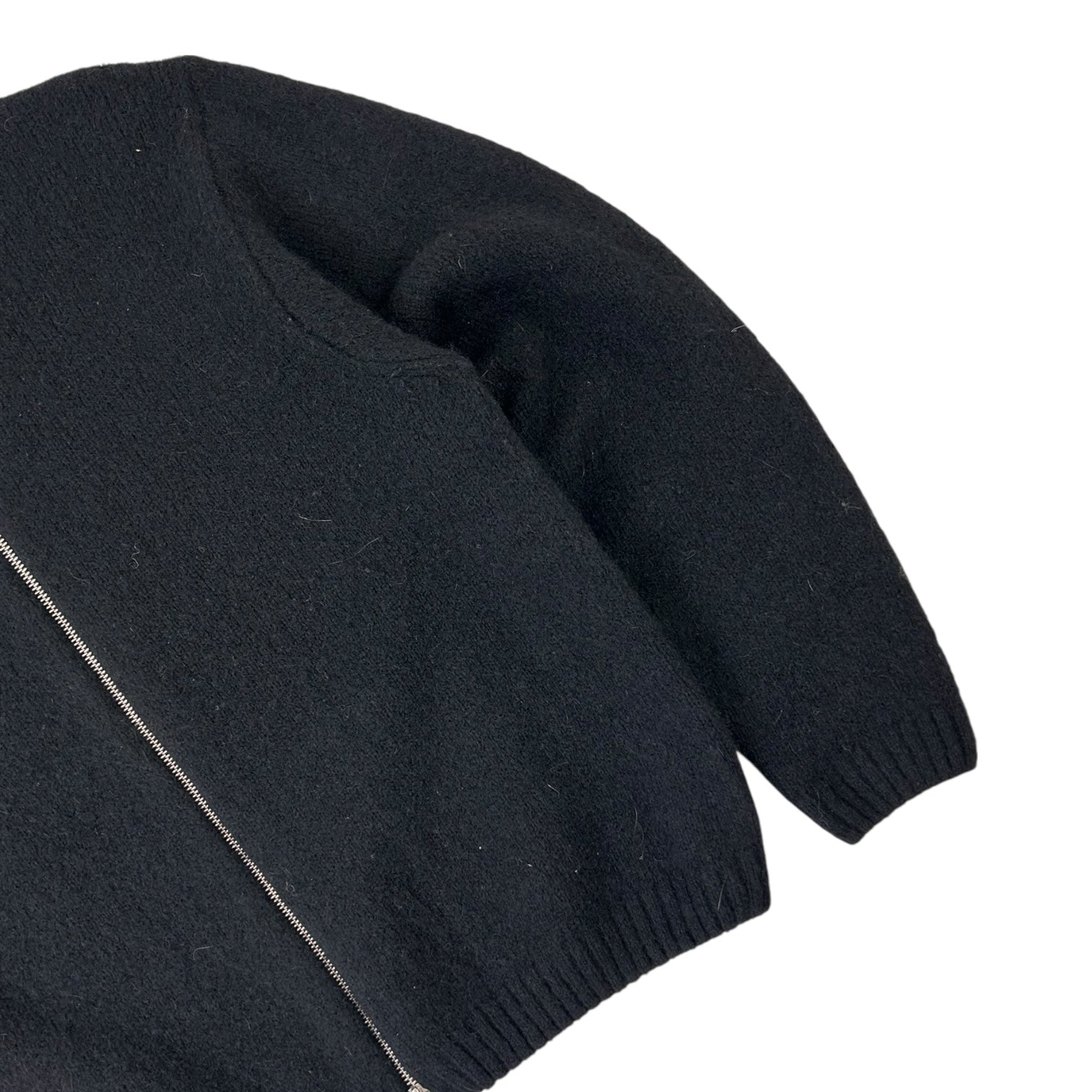 Stussy Brushed Mock Full Zip Sweater Black
