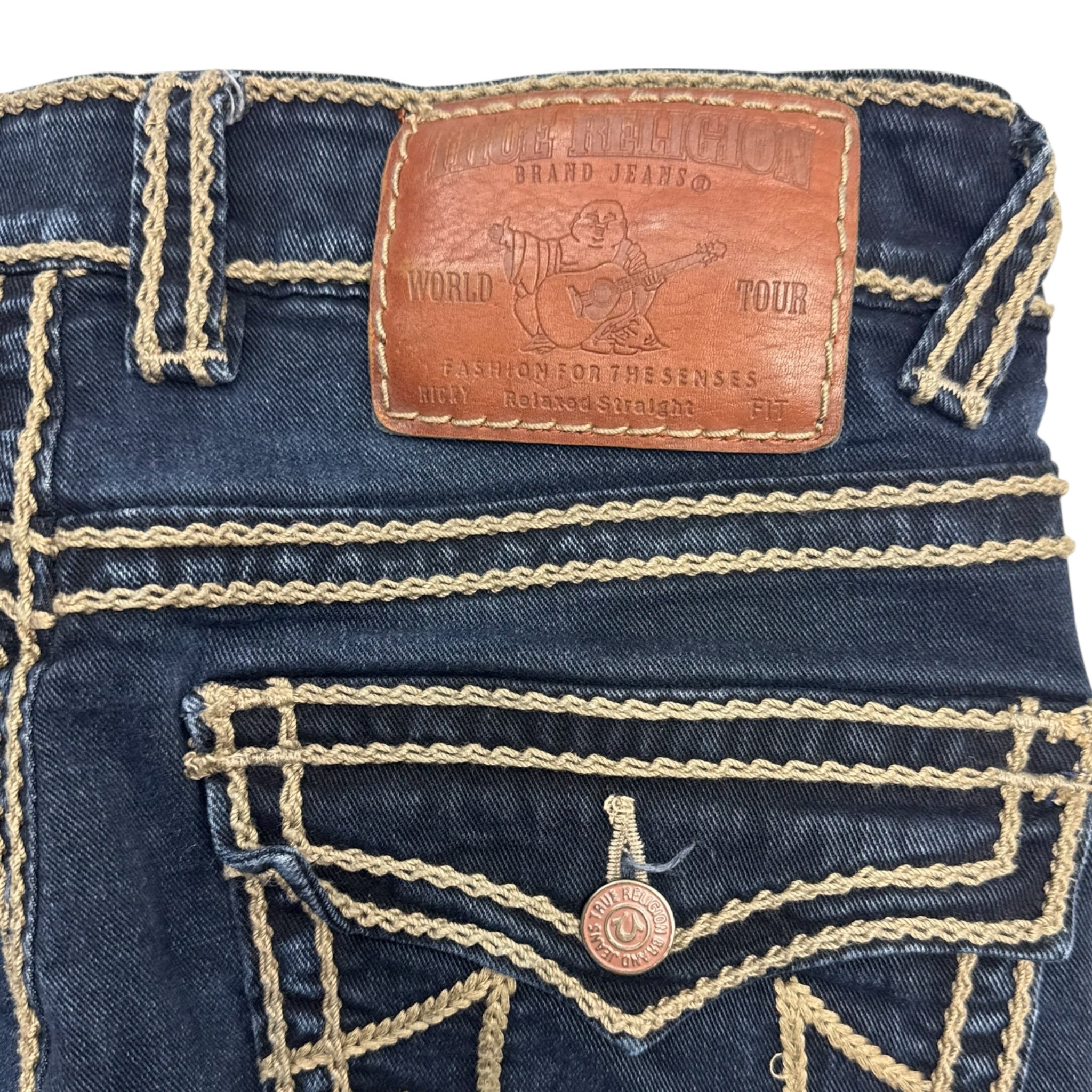 Vintage Y2K True Religion Chain Stitch Embroidered Bottoms