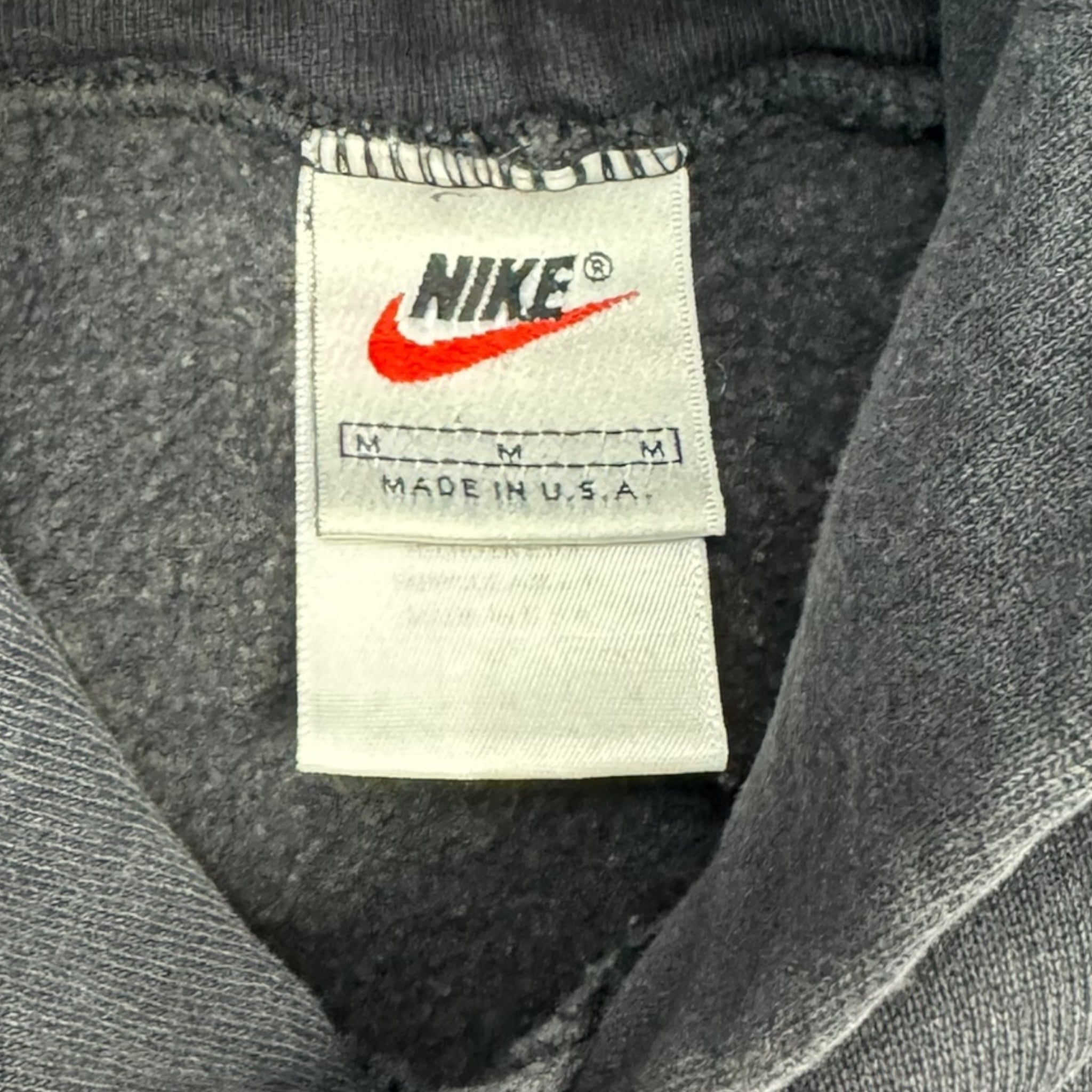 Vintage 90s Nike Pocket Swoosh Hoodie Faded Black