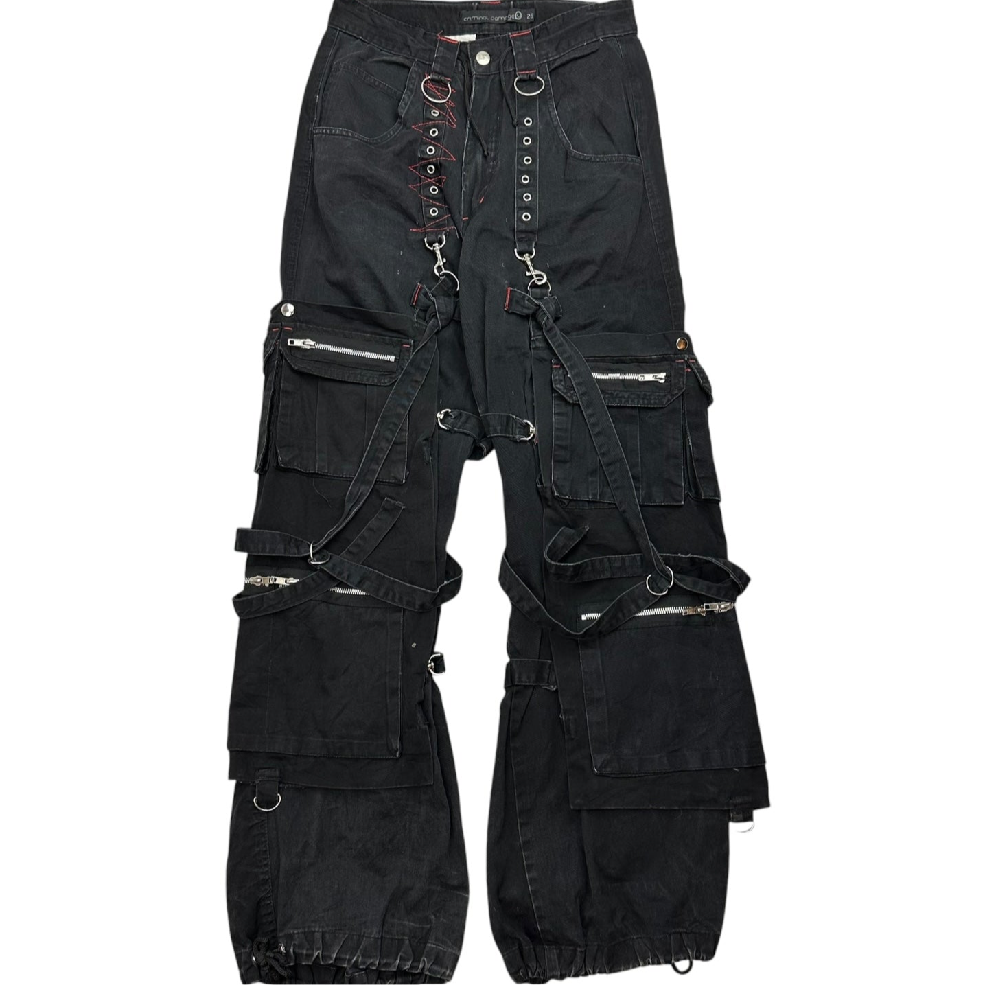 Vintage Y2K Tripp Style Criminal Damage Pants Black