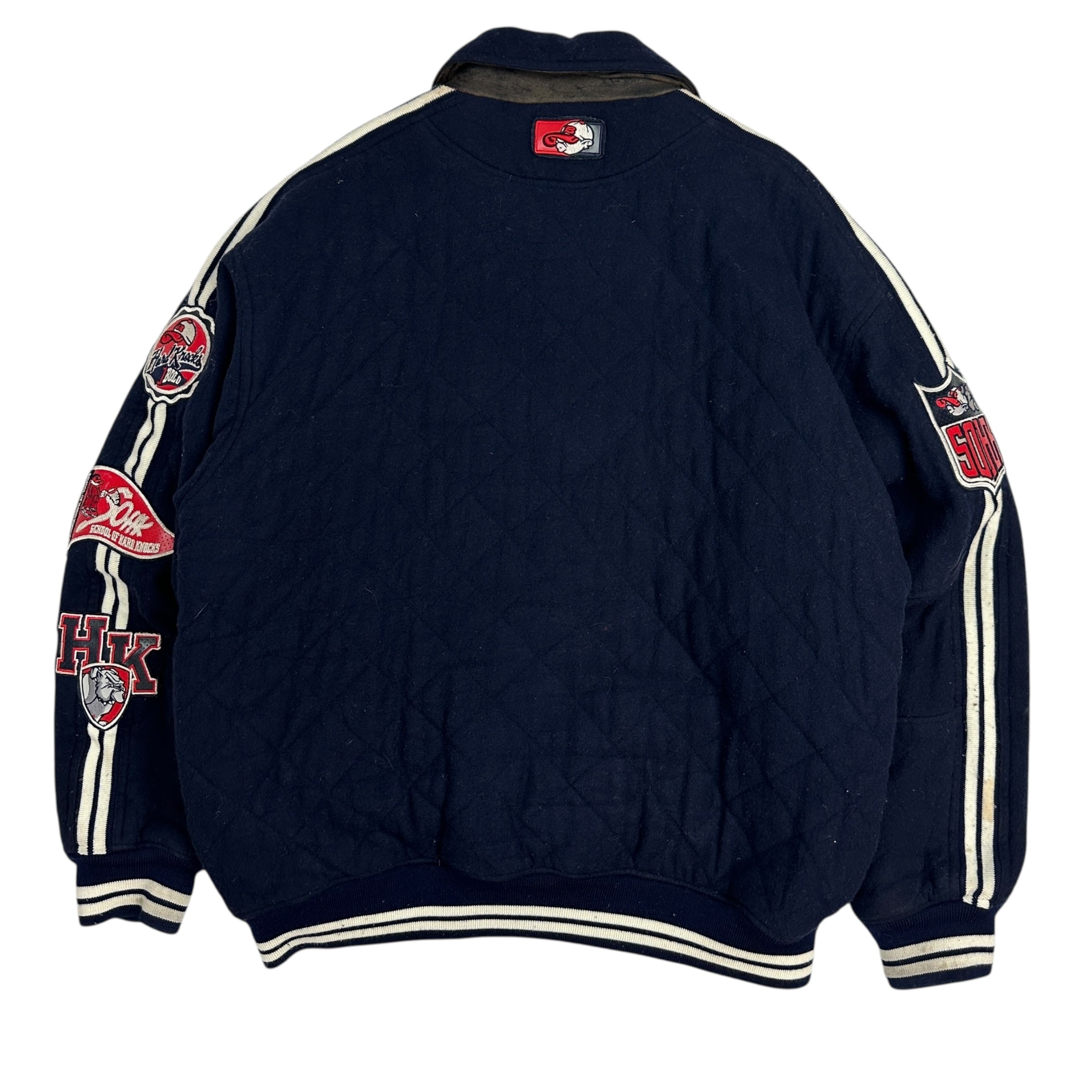 Vintage Y2K Hard Knocks Wool Varsity Jacket Navy
