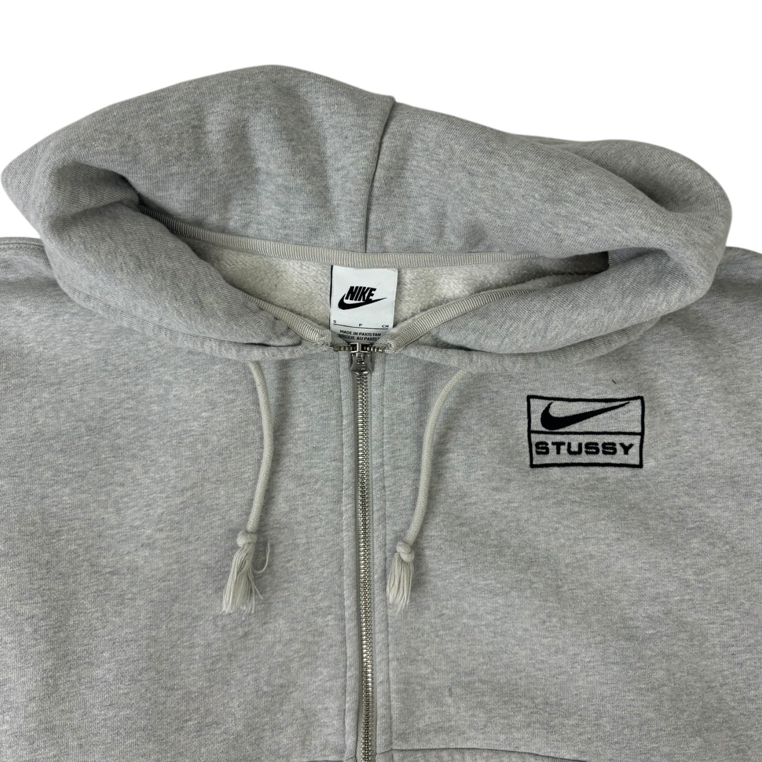 Stussy x Nike Fleece Zip-Up Hoodie Grey