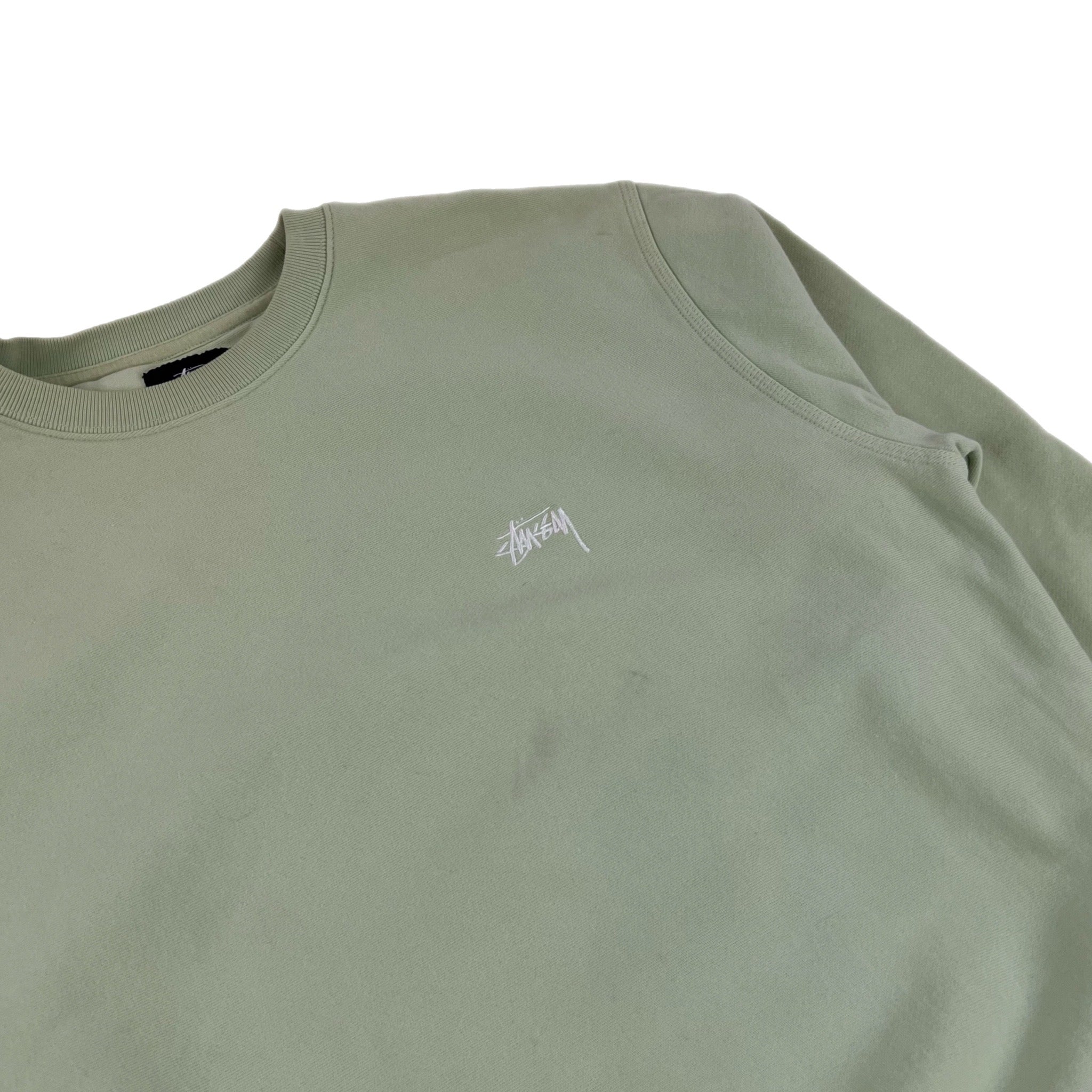 Stussy Classic Script Crewneck Seafoam