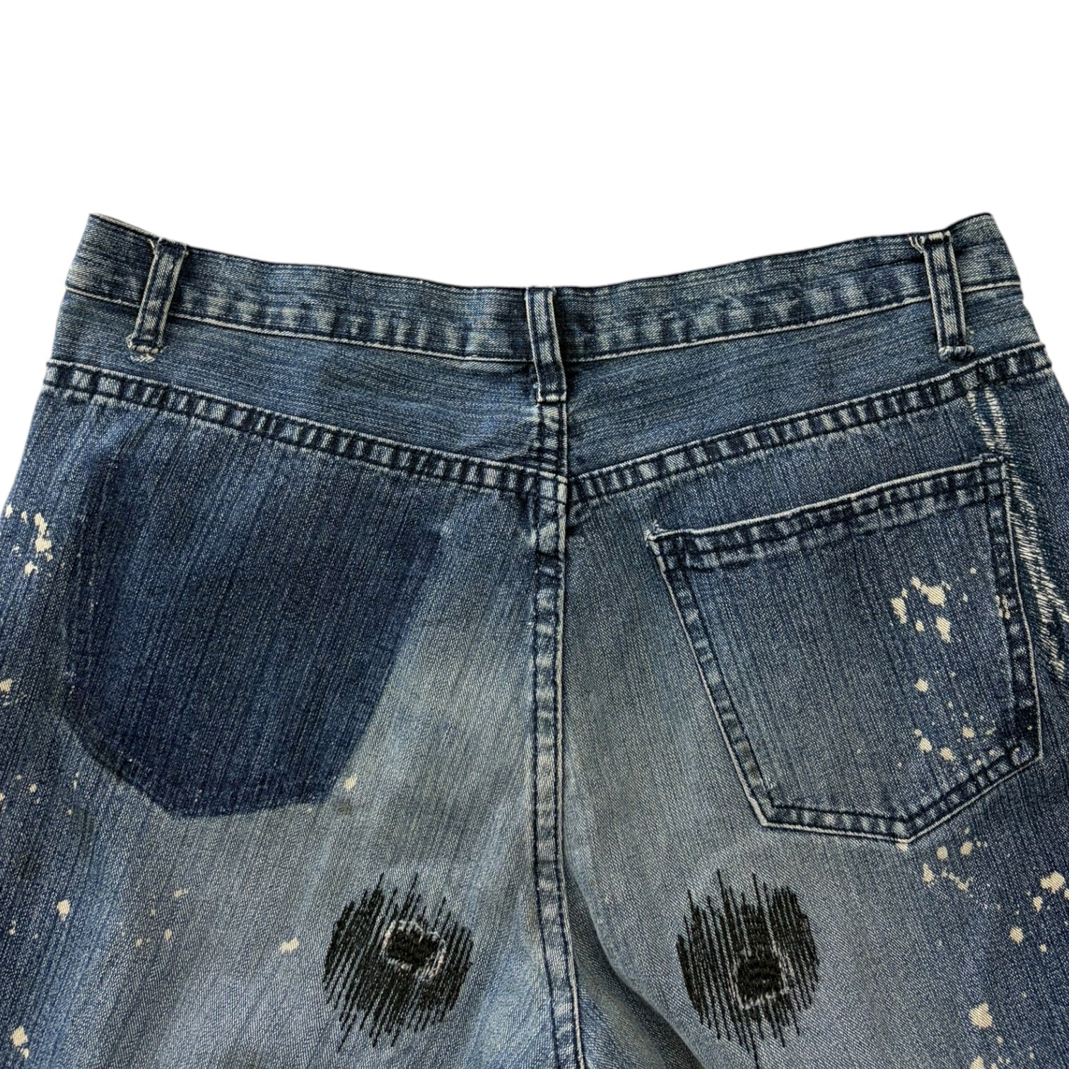 Number (N)ine Bullet Hole Grunge Denim Jeans Dark Wash