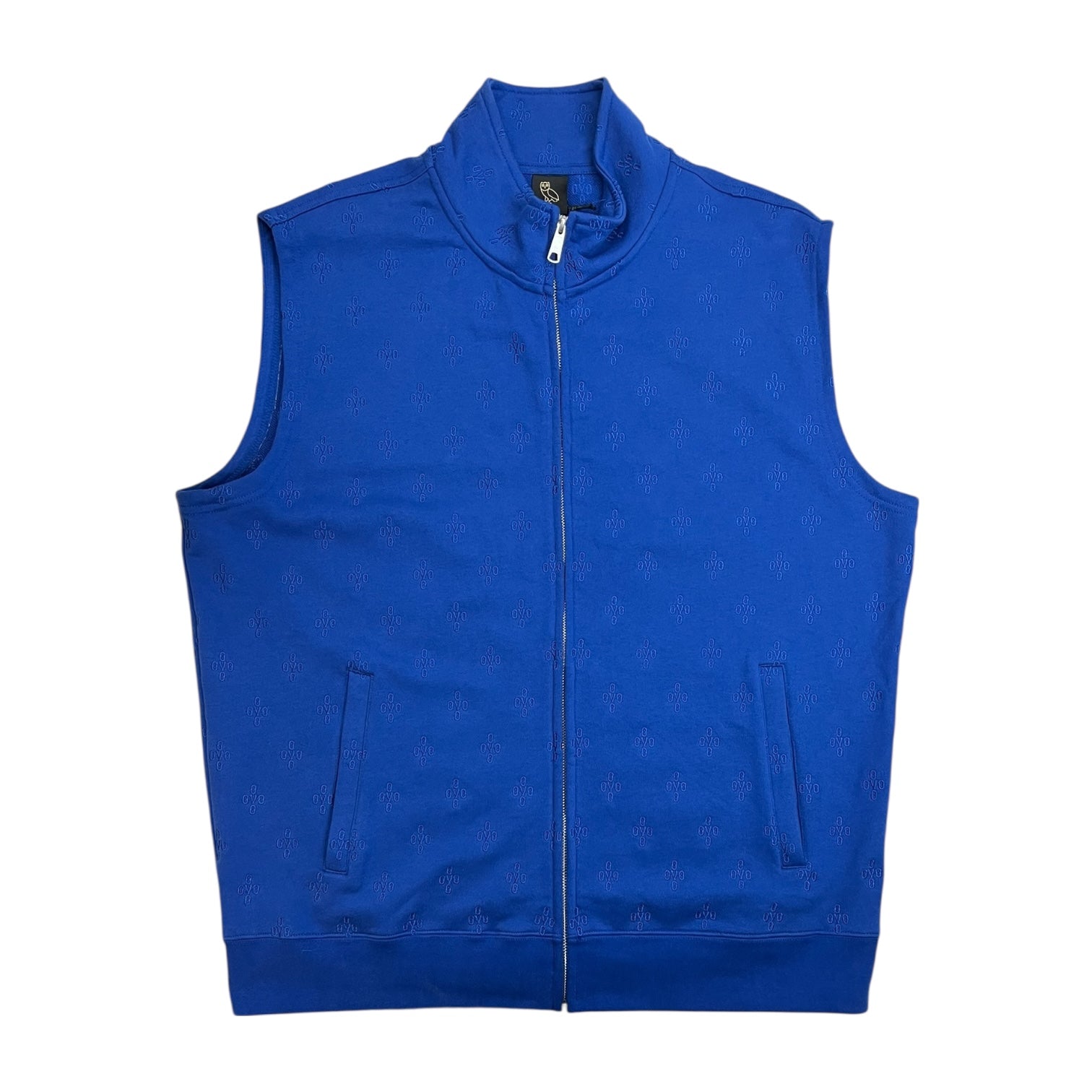 OVO Monogram Cotton Fleece Vest Blue