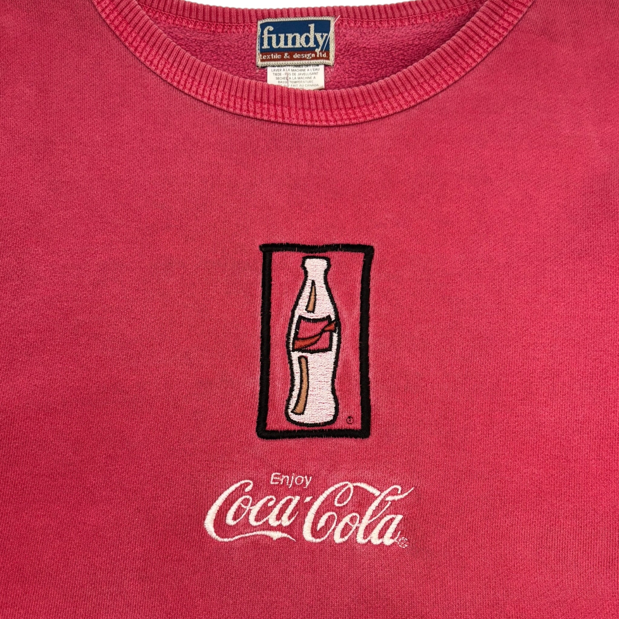 Vintage Coca-Cola Embroidered Crewneck Washed Out Red
