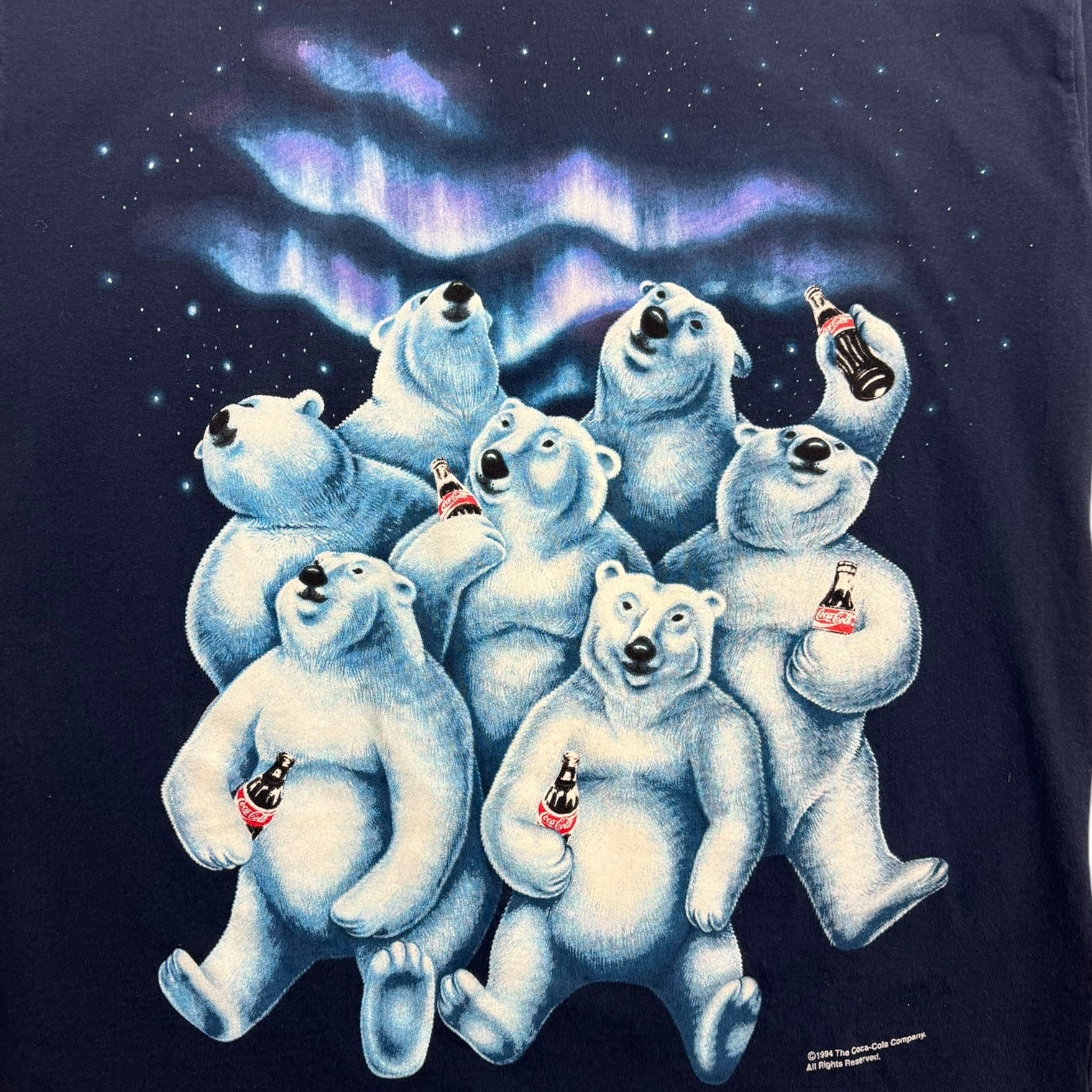 1994 Coca Cola Polar Bears Northen Lights T-Shirt