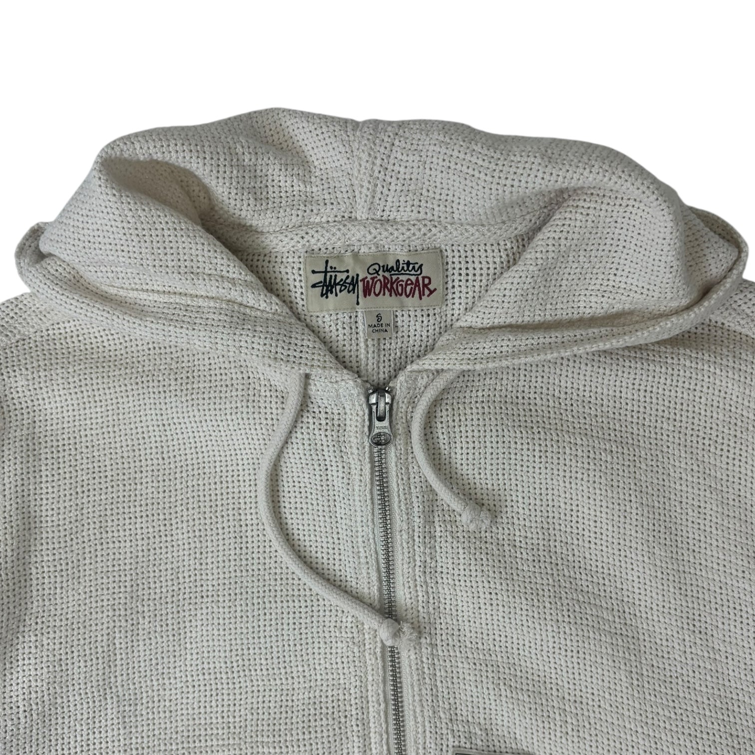 Stussy Mesh Zip Hoodie Bone