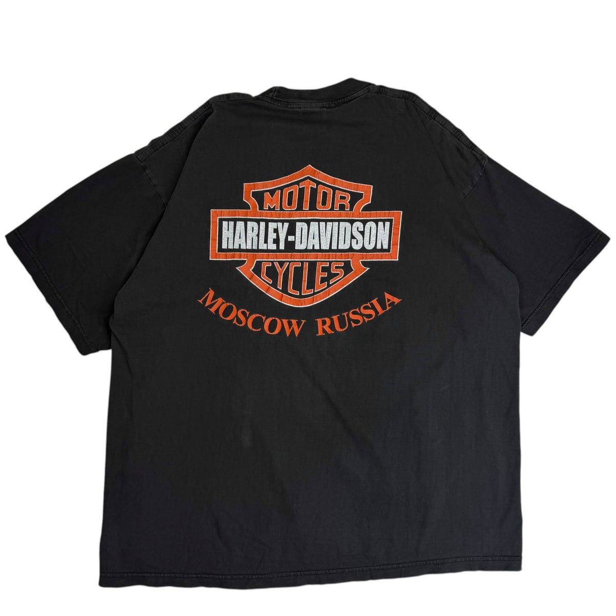Vintage 90s Harley Davidson Moscow Russia Tee Black