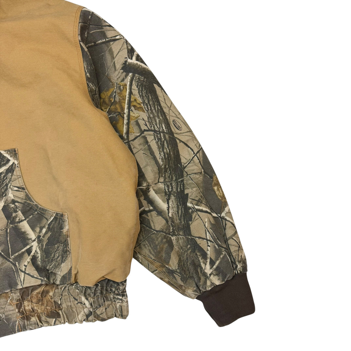 Vintage Colorblock Canvas Zip Up Jacket Brown/Camo