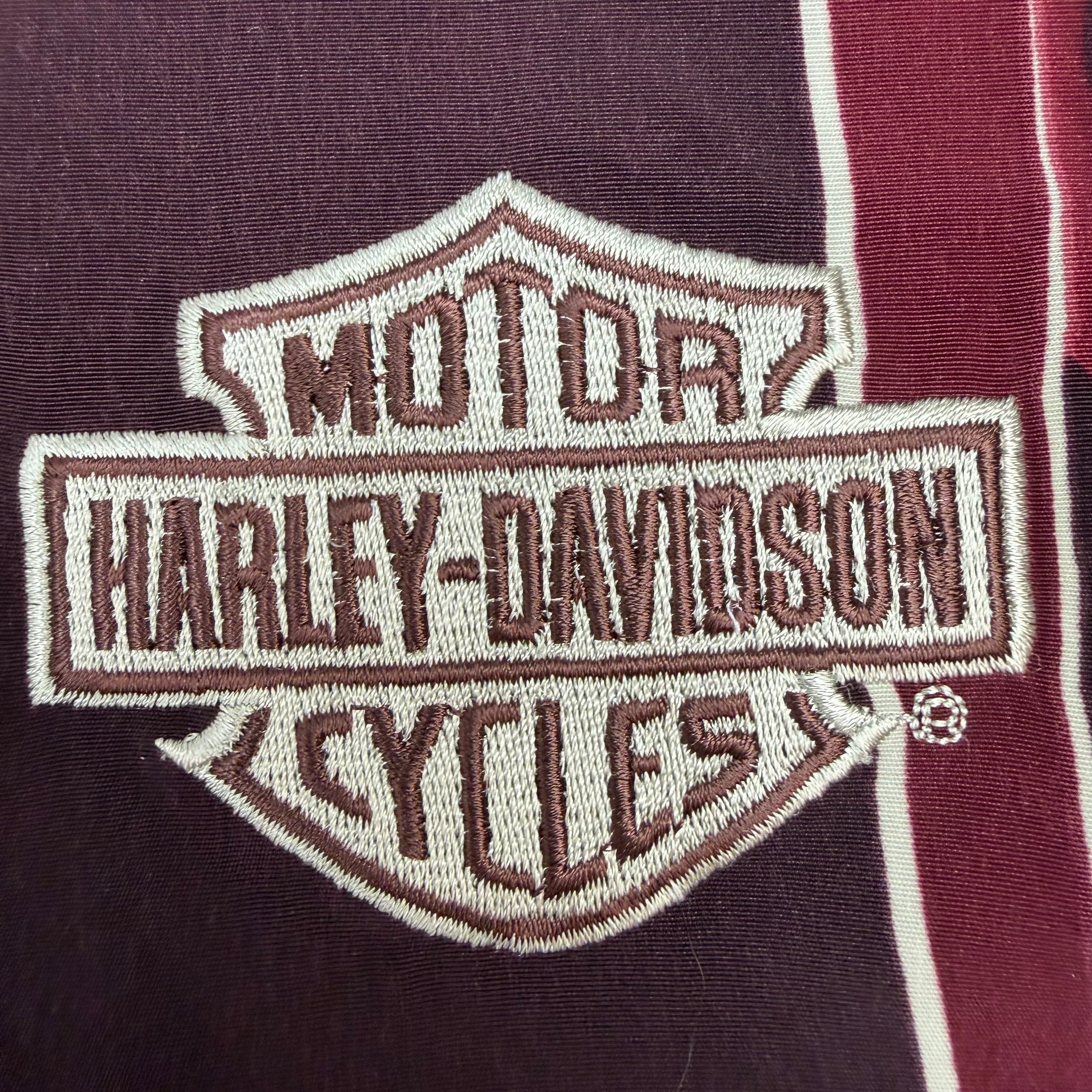 Vintage Harley Davidson Tribal Flame Button Up Shirt Burgundy