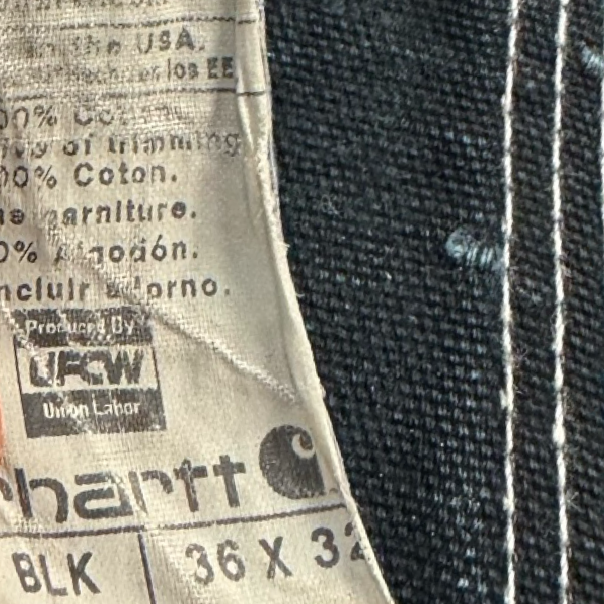 Vintage Carhartt Double Knee Bottoms Faded Black