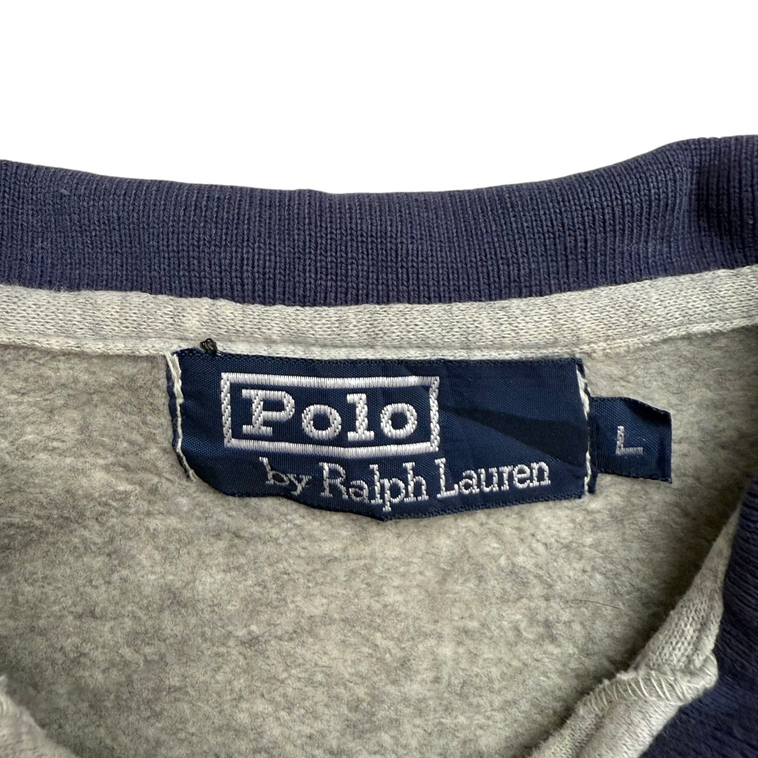 Vintage Ralph Lauren Polo 1/4 Zip Sweater Grey/Blue